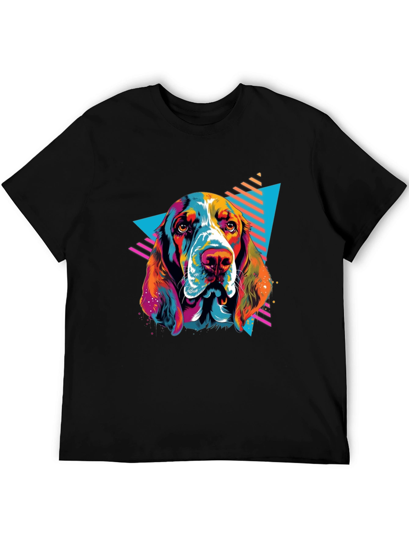 Retro Dog Graphic Tee - Black