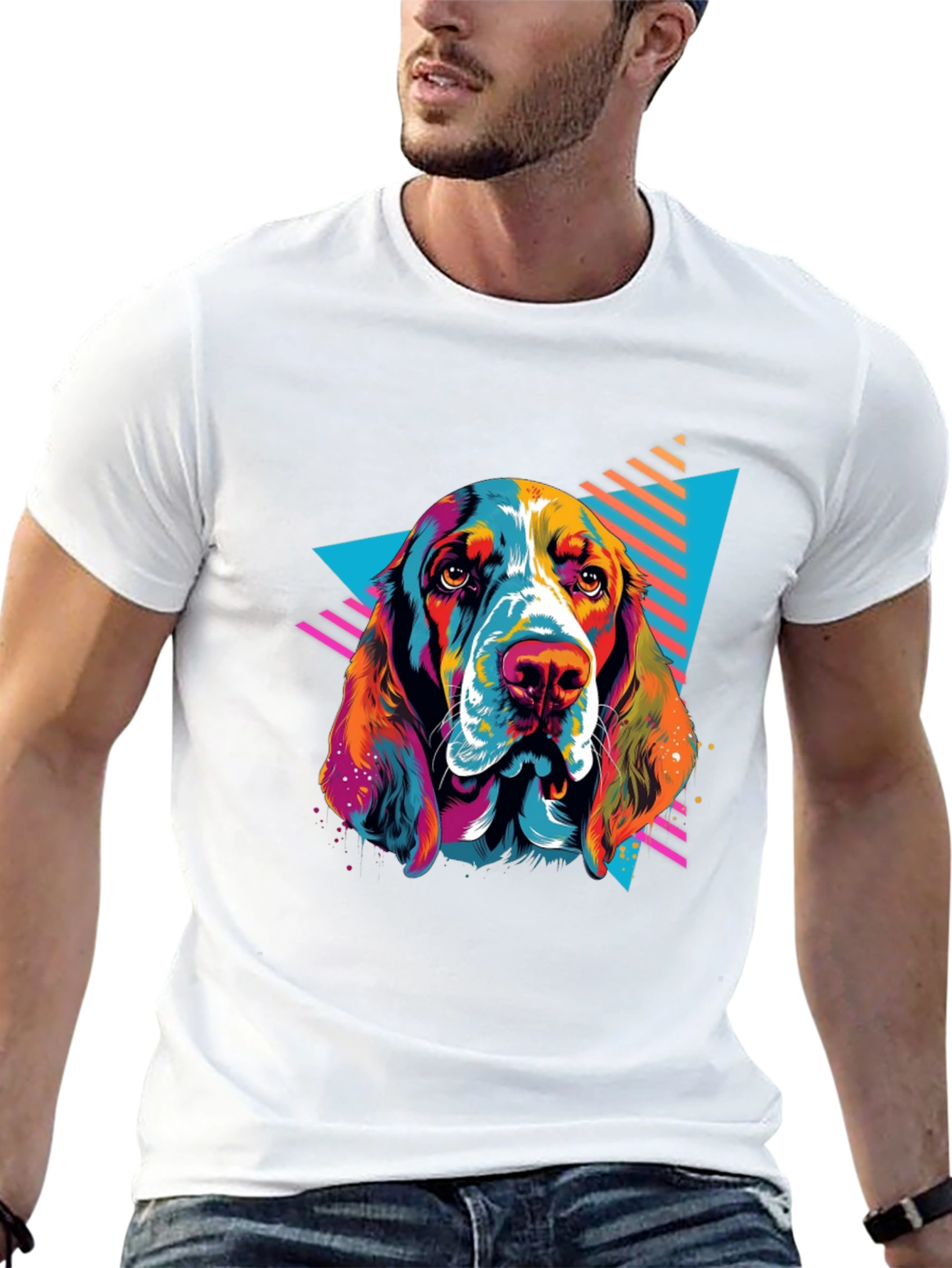 Retro Dog Graphic Tee - Black