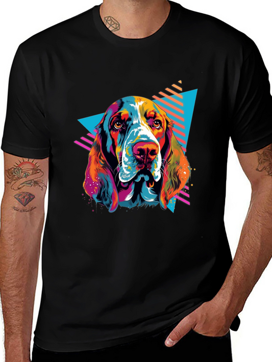 Retro Dog Graphic Tee - Black