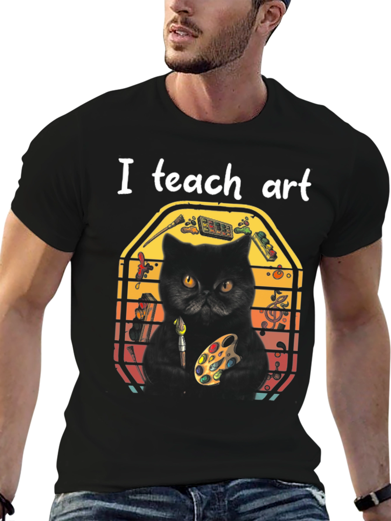 I Teach Art Cat T-Shirt