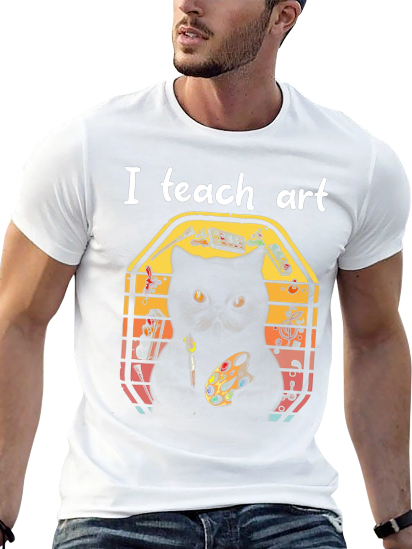 I Teach Art Cat T-Shirt