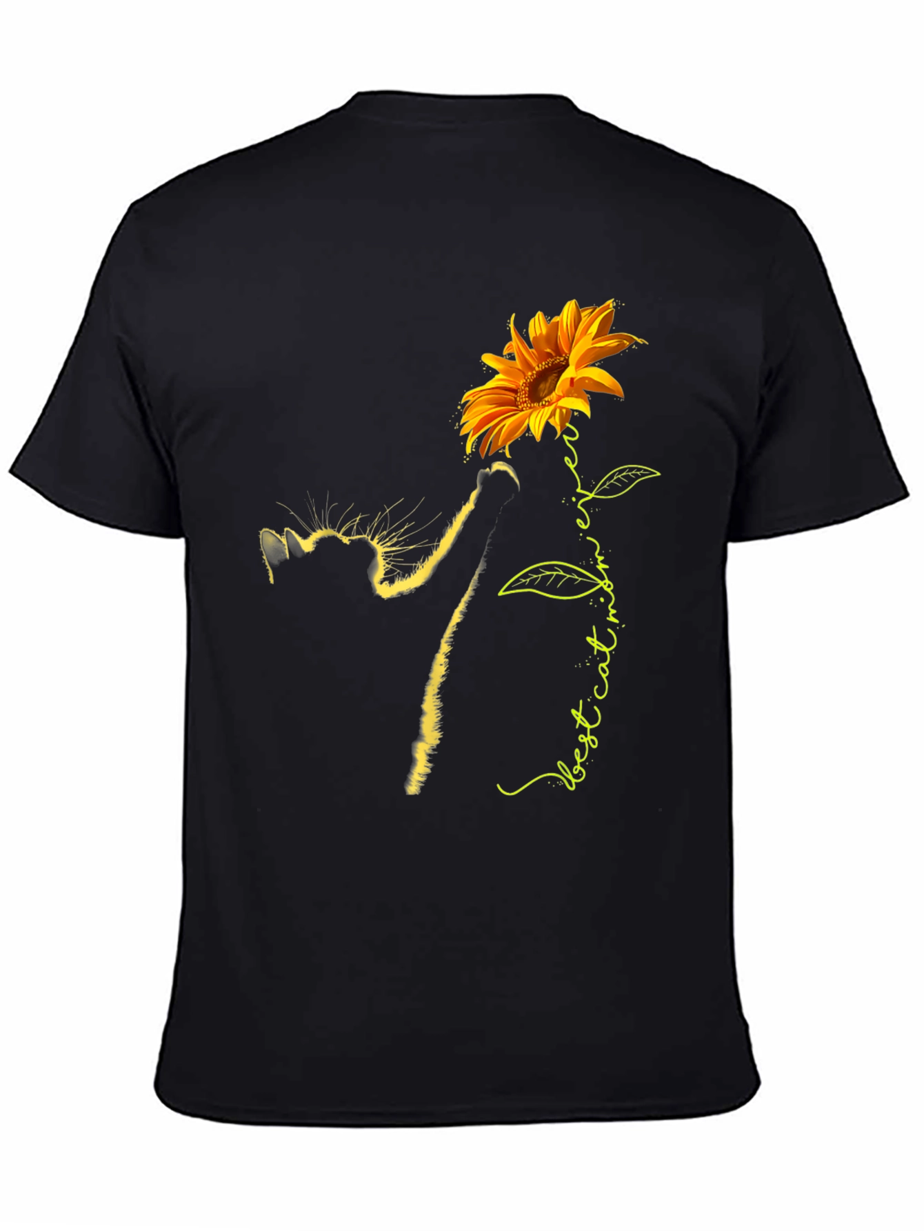 Sunflower Cat Lover T-Shirt - Best cat mom ever!