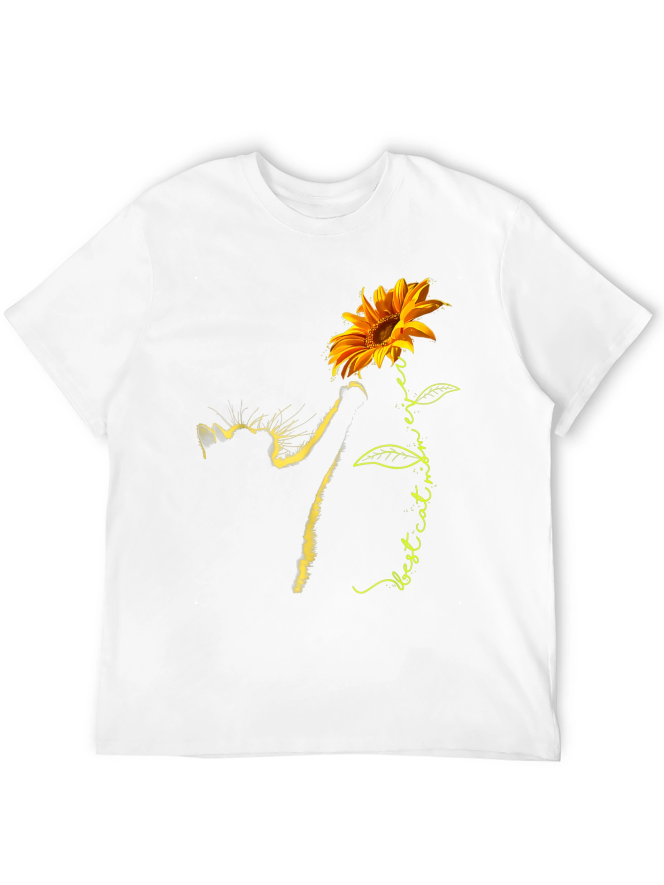 Sunflower Cat Lover T-Shirt - Best cat mom ever!