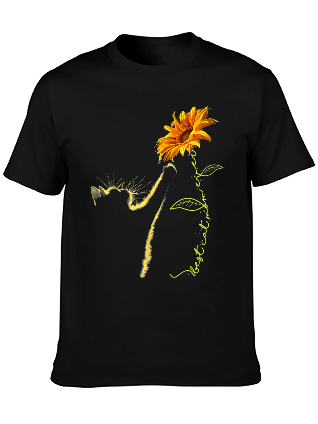 Sunflower Cat Lover T-Shirt - Best cat mom ever!