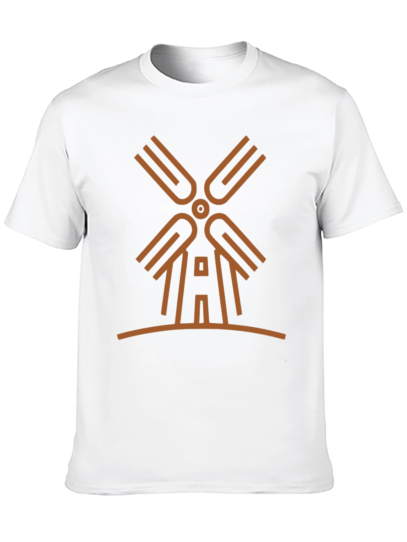 Modern Windmill Graphic Tee - Black Cotton Blend