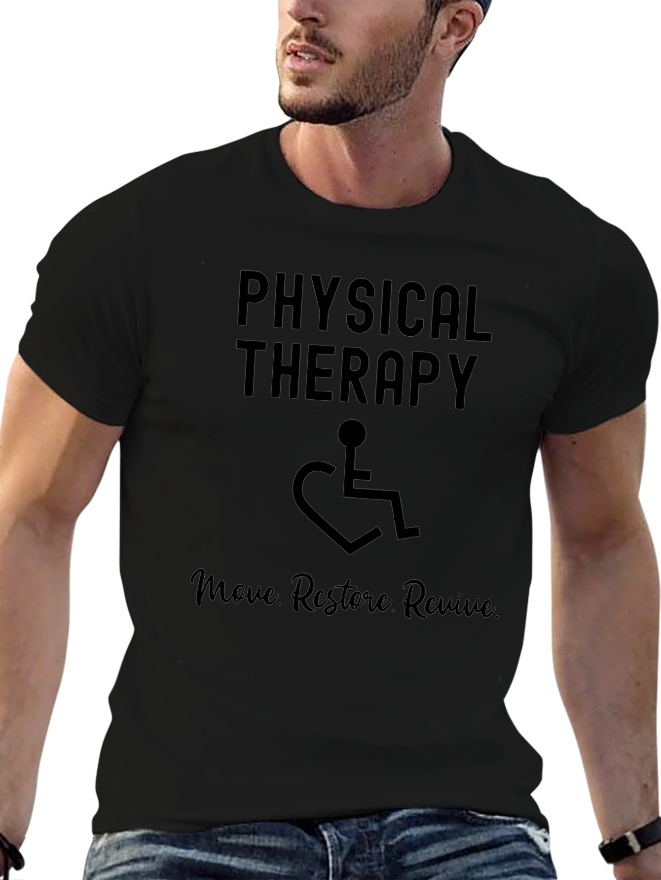 Physical Therapy Move Restore Revive Black T-Shirt