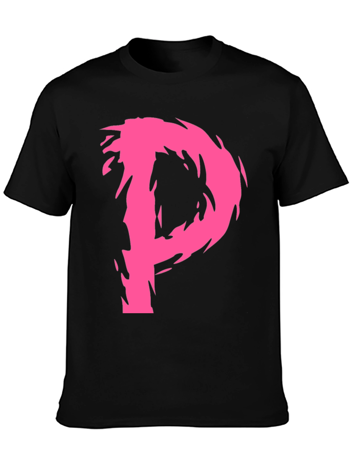 Edgy Pink P Graphic Black T-Shirt