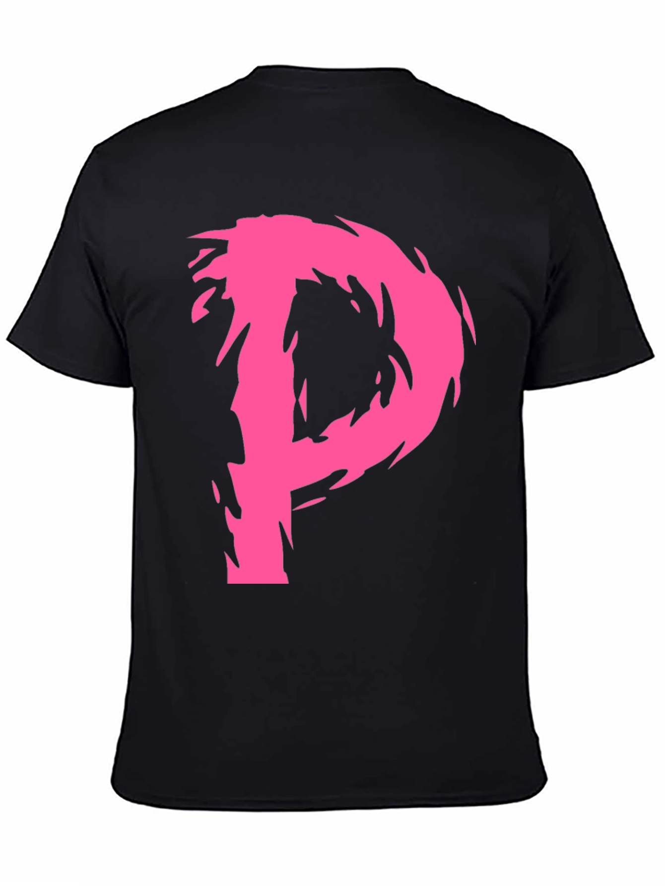 Edgy Pink P Graphic Black T-Shirt