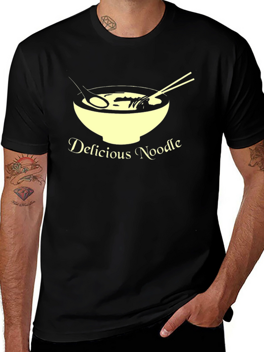 Delicious Noodle T-Shirt Unique Design Casual Wear