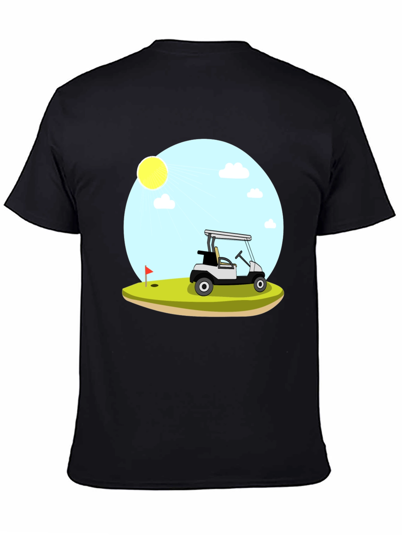 Golf Cart Scene Graphic T-Shirt