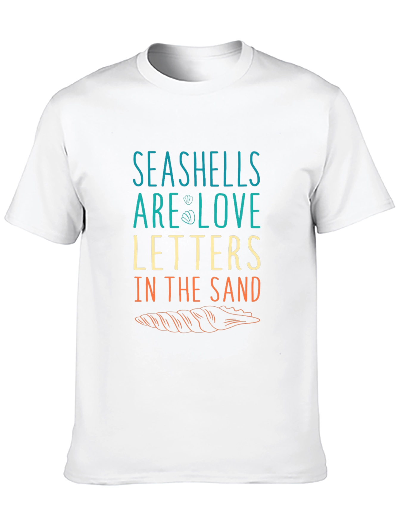 Seashells Love Letters Graphic T-Shirt - Black