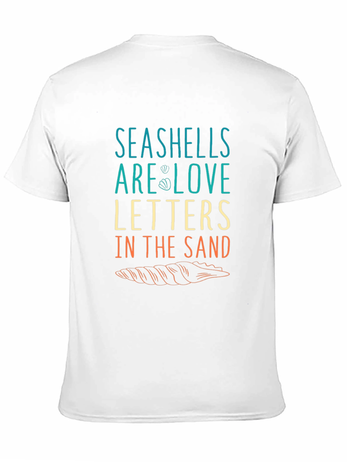Seashells Love Letters Graphic T-Shirt - Black