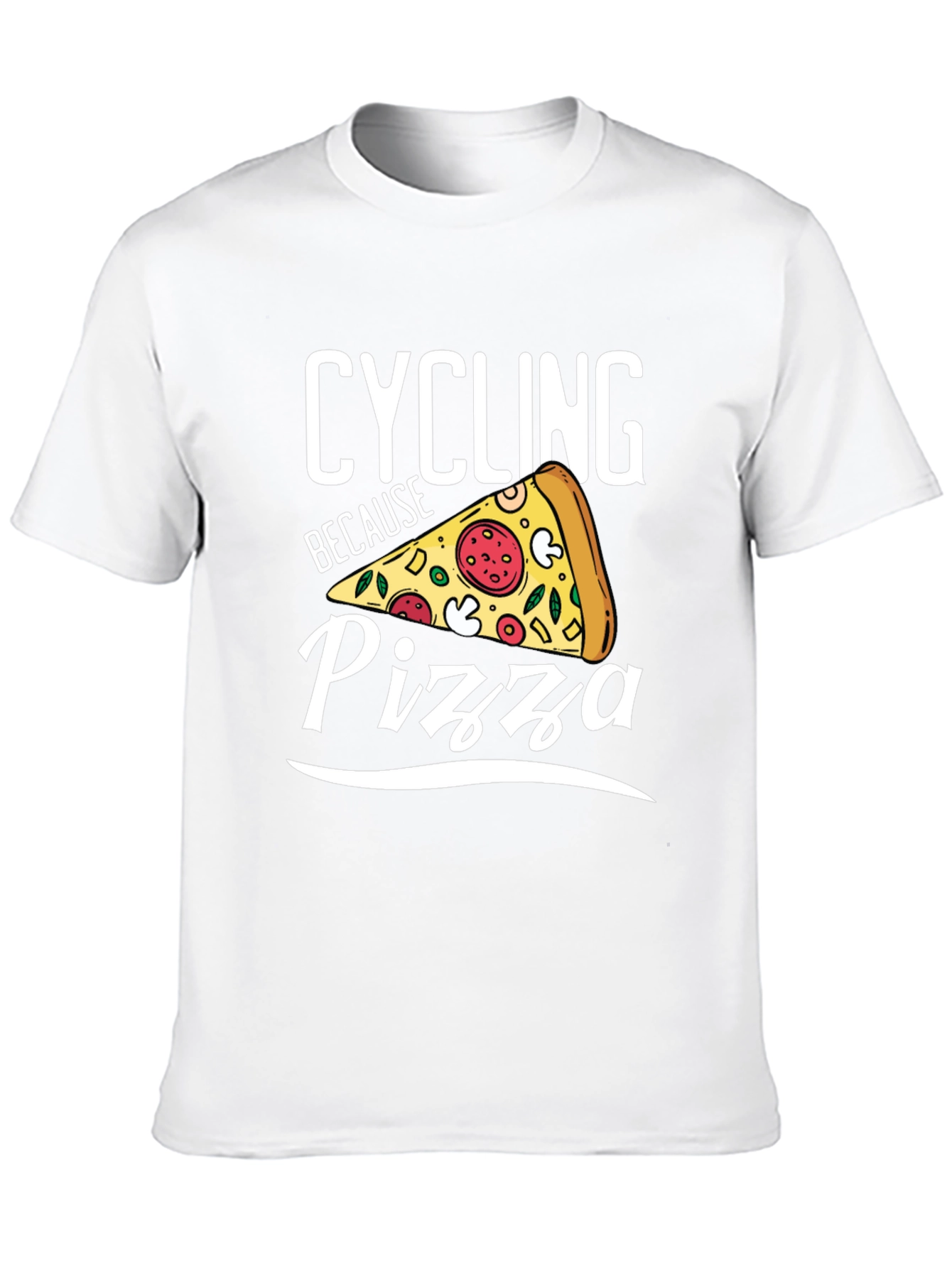 Cycling Because Pizza Graphic Tee
