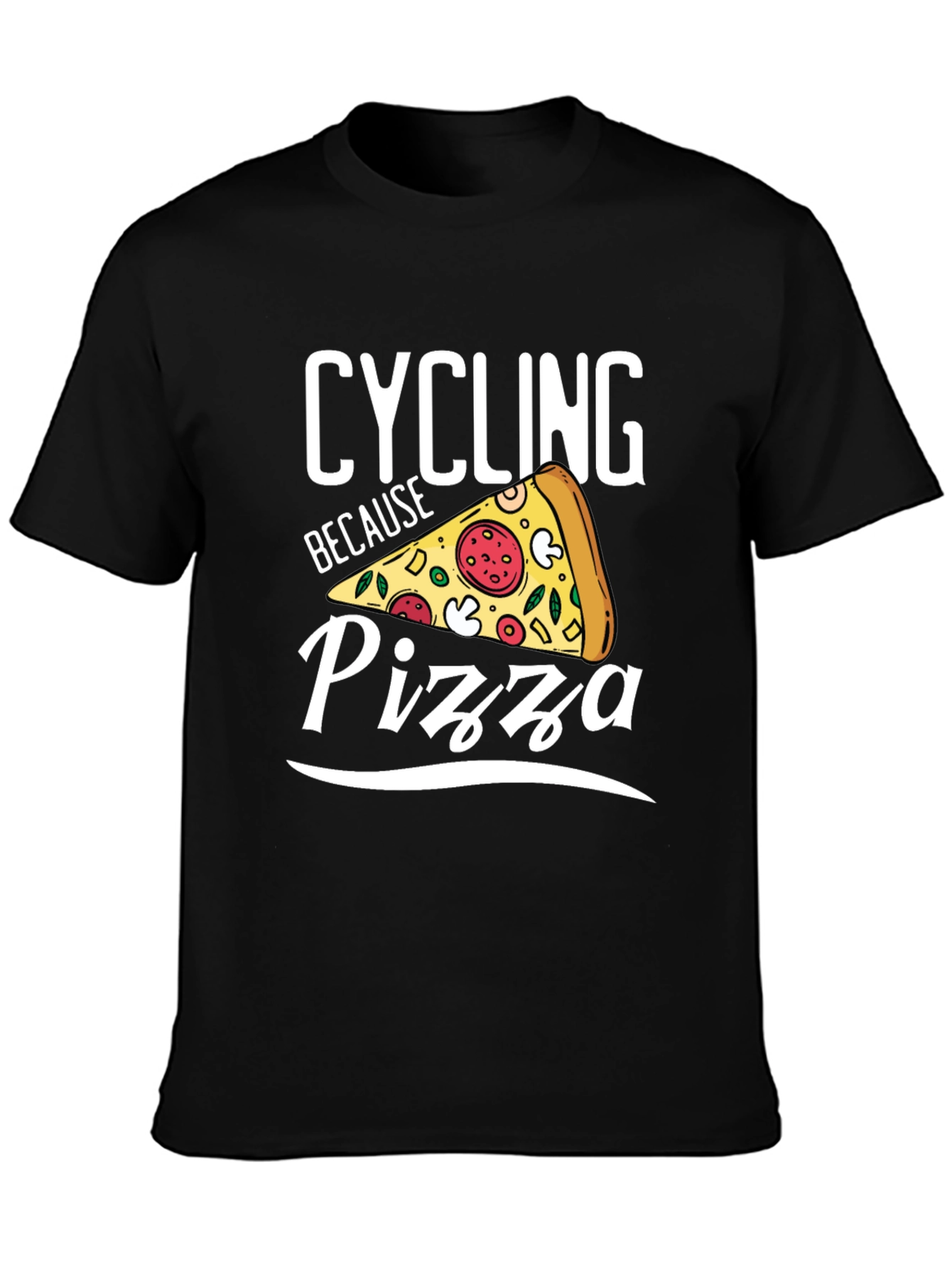 Cycling Because Pizza Graphic Tee