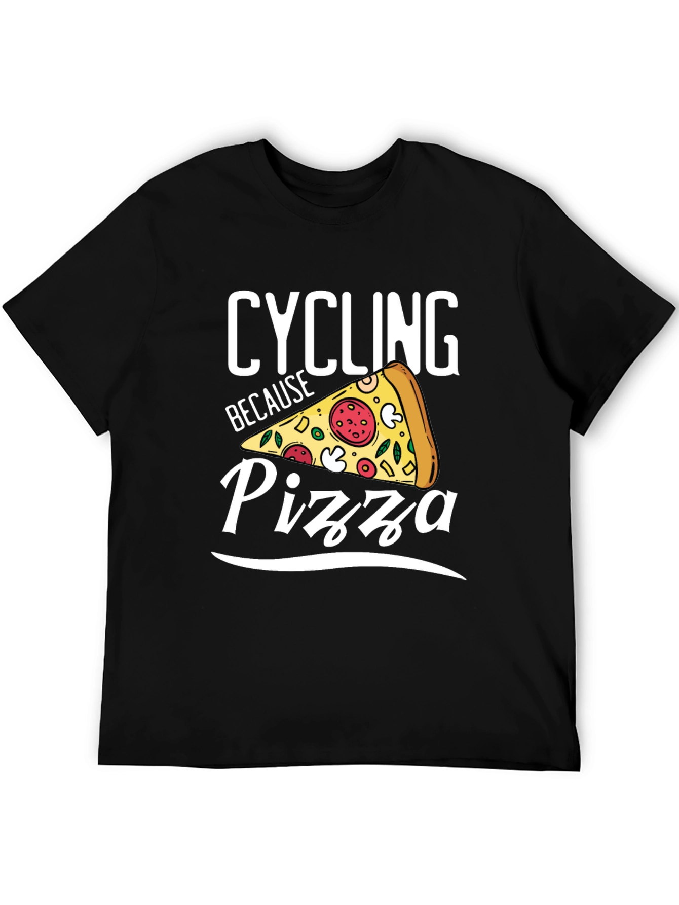 Cycling Because Pizza Graphic Tee