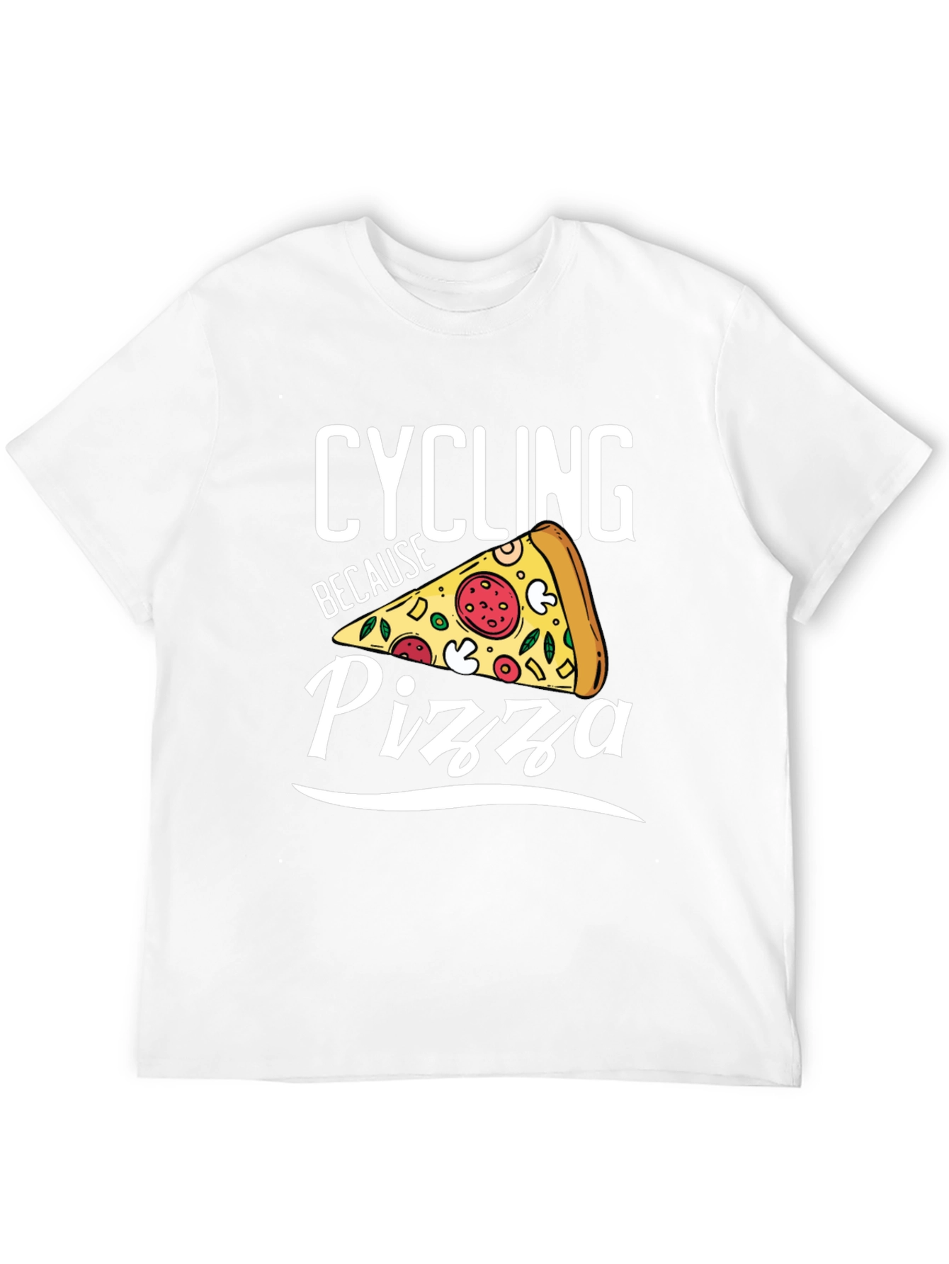 Cycling Because Pizza Graphic Tee