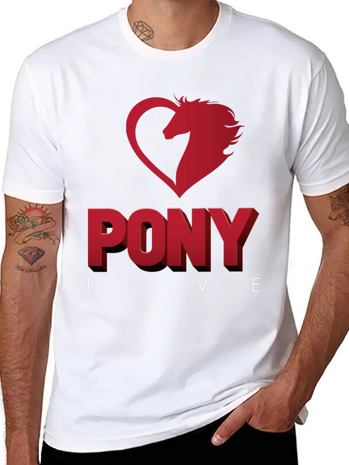 Pony Love Graphic Tee - Horse Heart Design