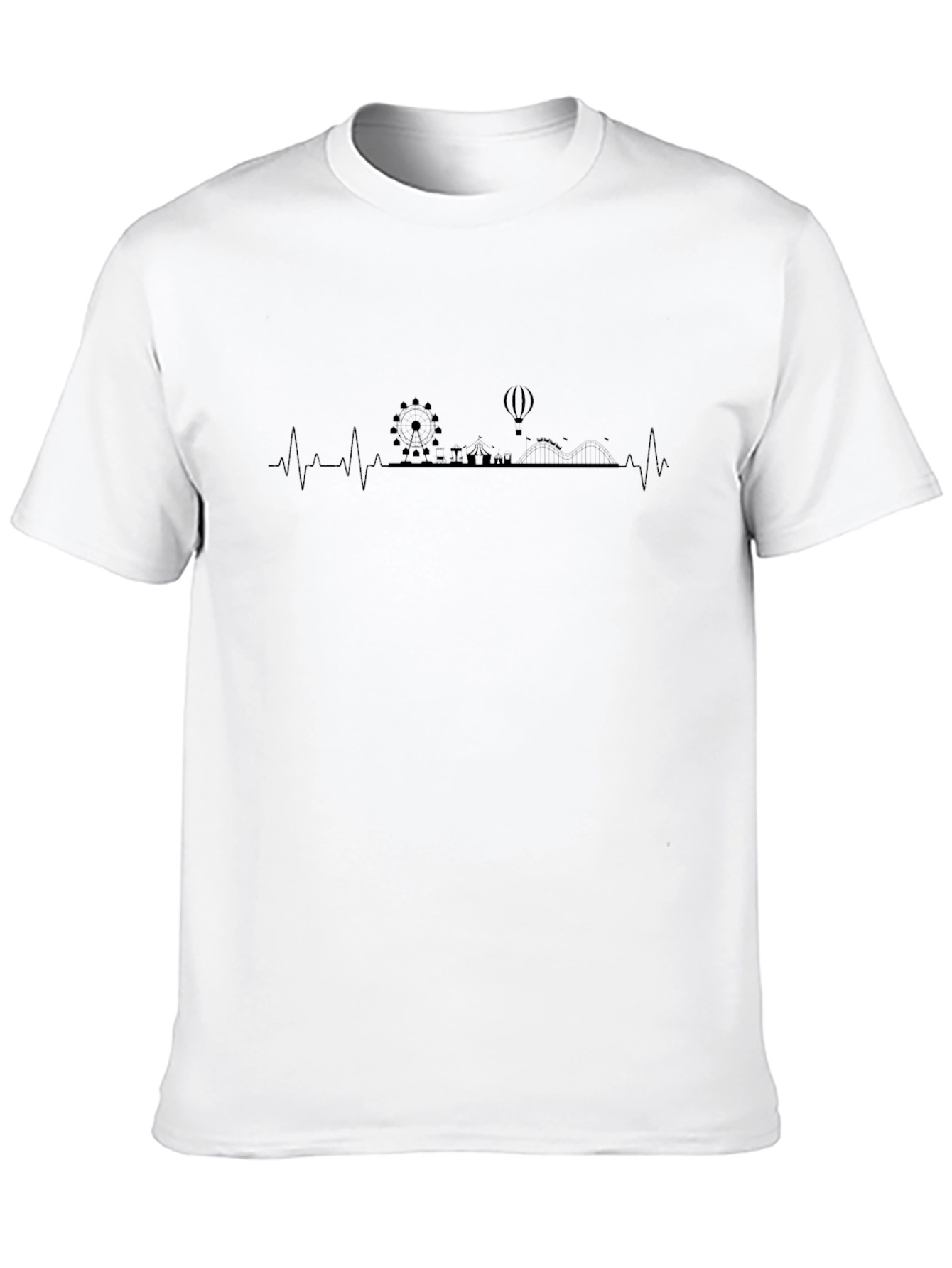 Cityscape Heartbeat Black T-Shirt