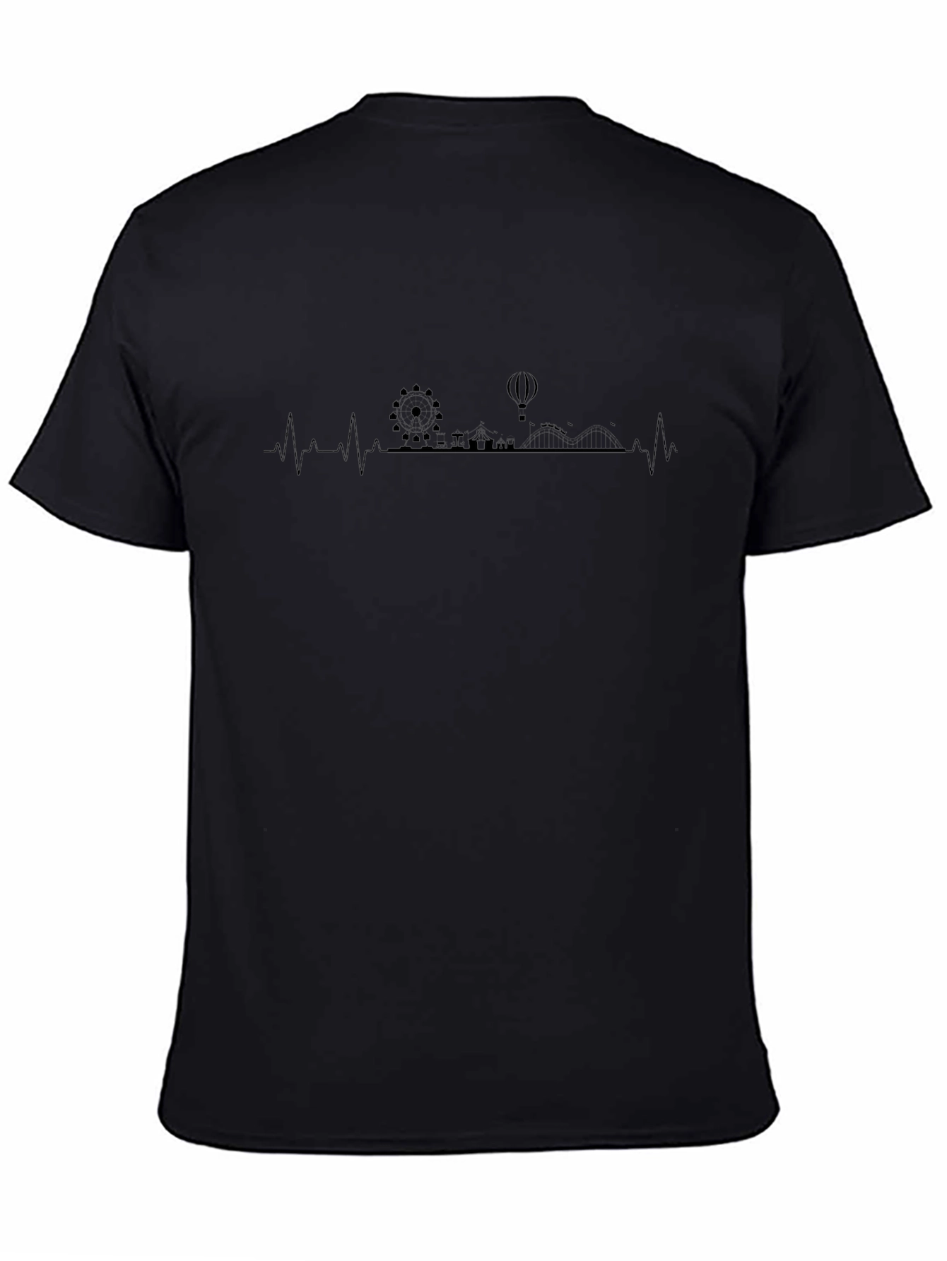 Cityscape Heartbeat Black T-Shirt
