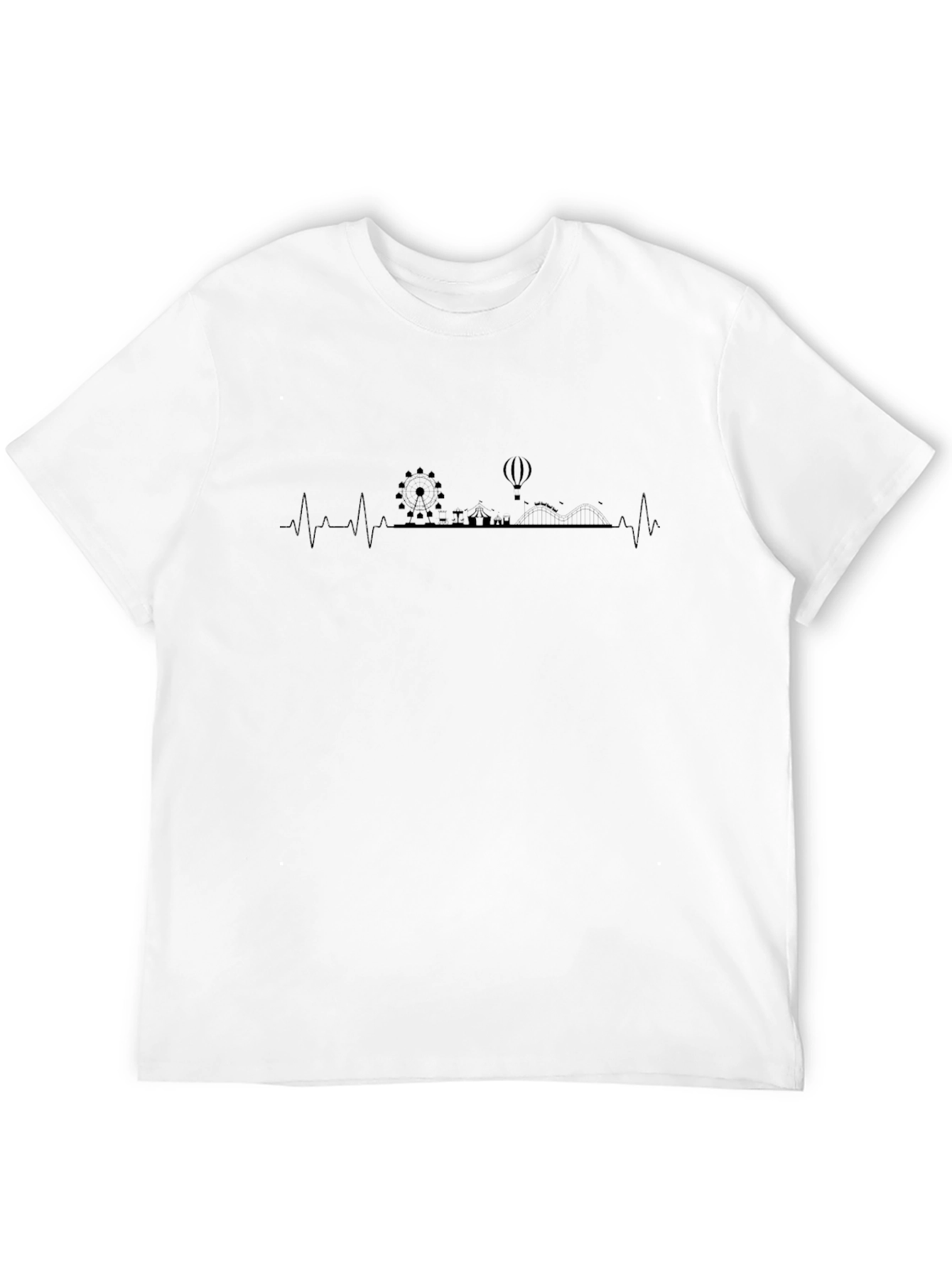 Cityscape Heartbeat Black T-Shirt