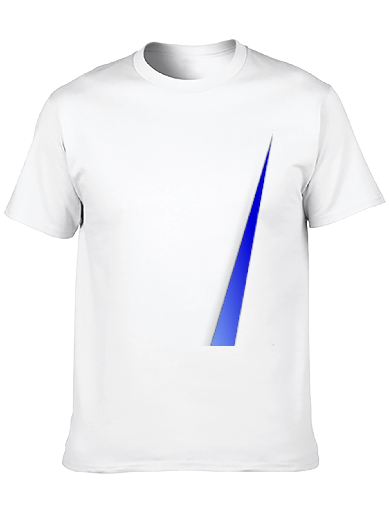 Modern Black Tee with Geometric Blue Stripe Design