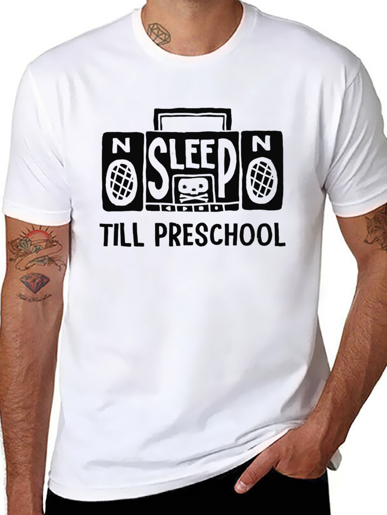 Sleep Till Preschool Black Graphic Tee