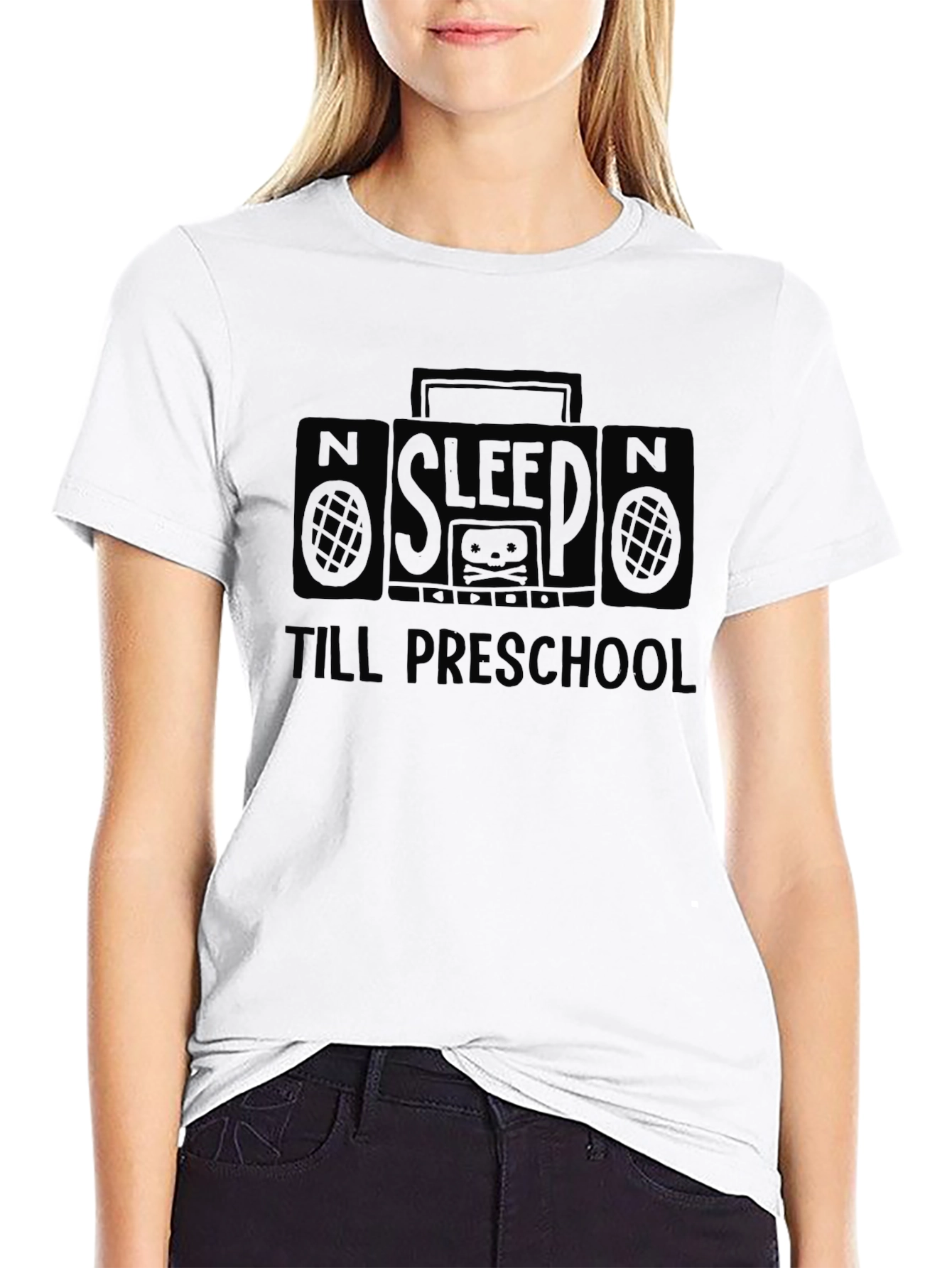 Sleep Till Preschool Black Graphic Tee