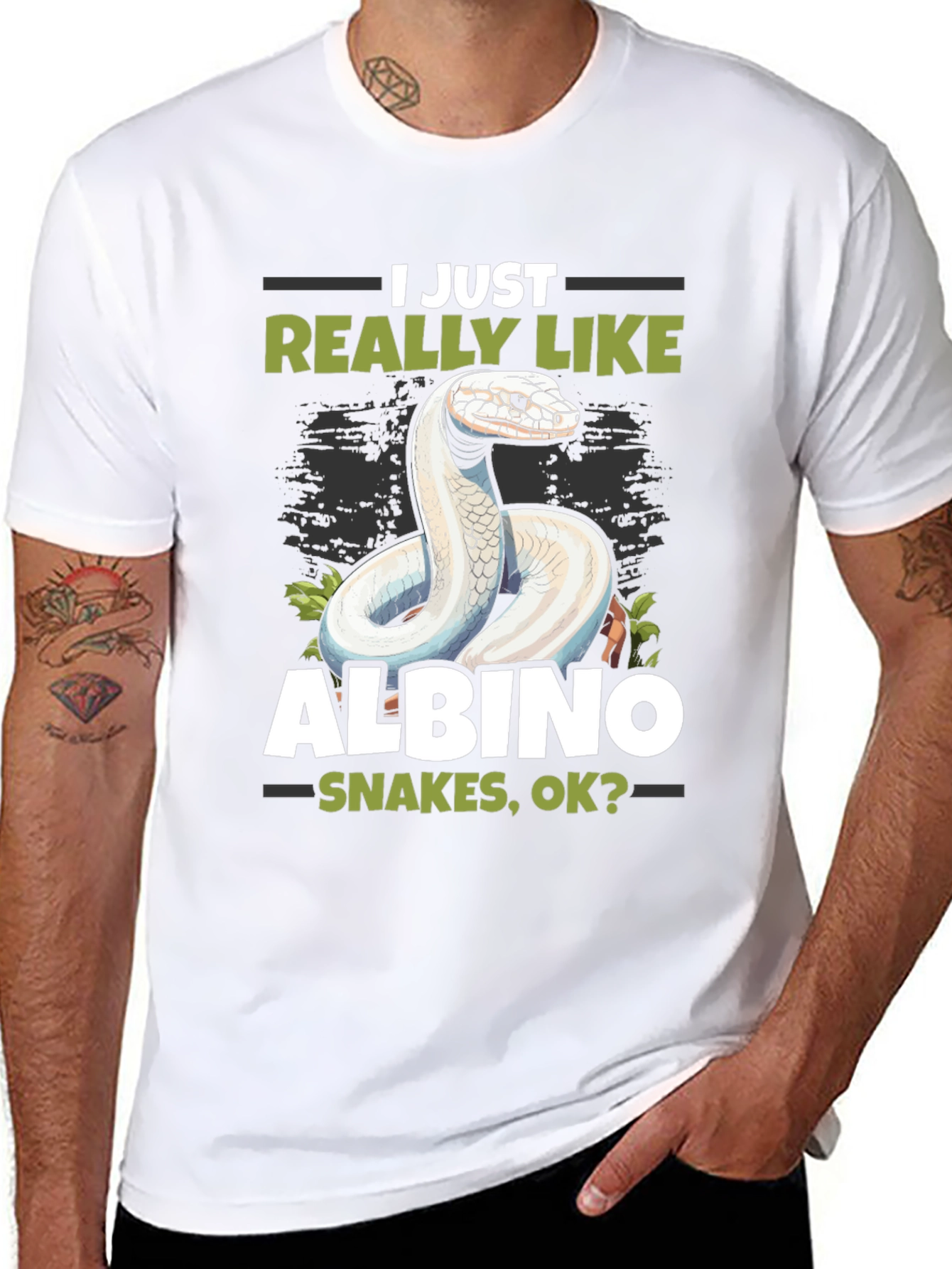 Albino Snake Lover T-Shirt - Reptile Pet Tee