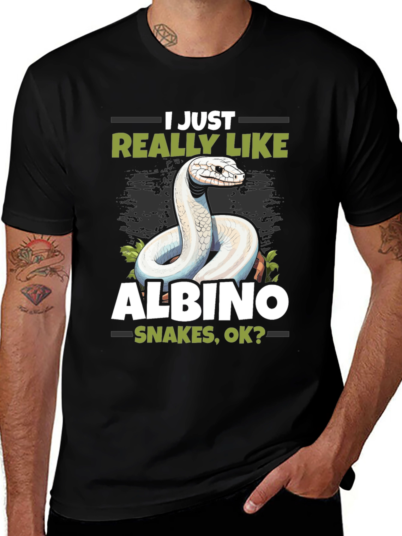 Albino Snake Lover T-Shirt - Reptile Pet Tee