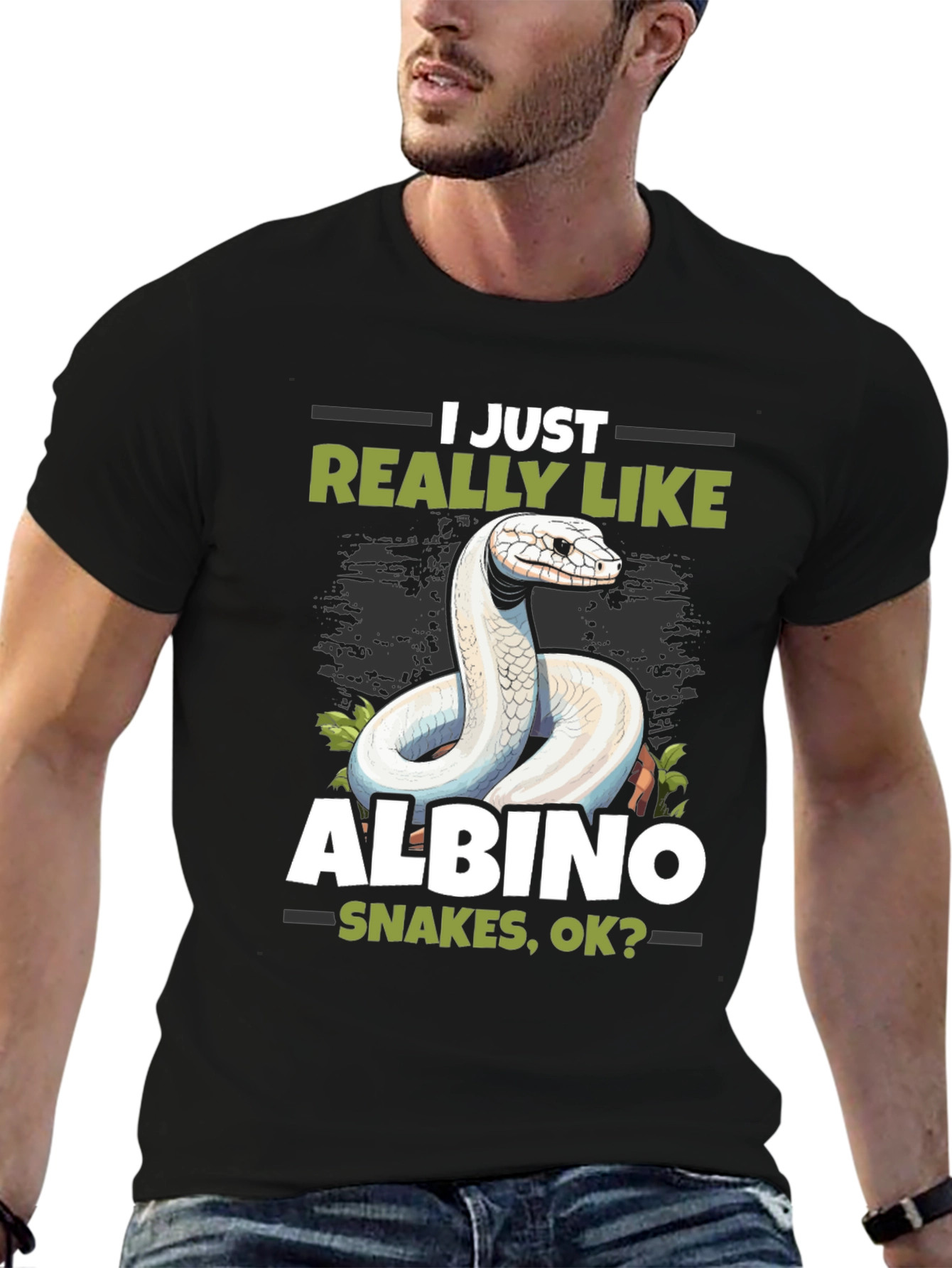 Albino Snake Lover T-Shirt - Reptile Pet Tee