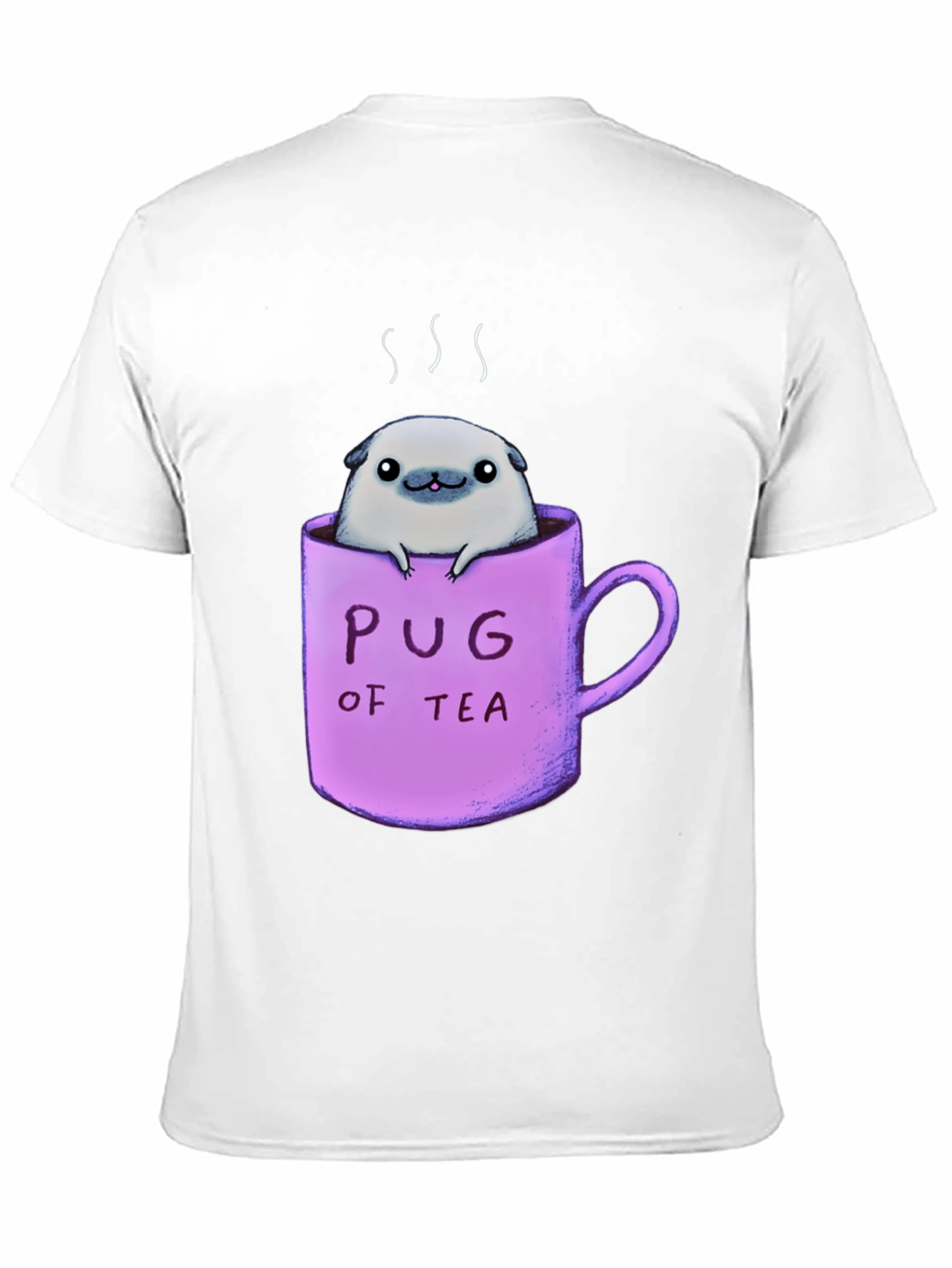 Pug of Tea Graphic T-Shirt - Black Cotton Tee