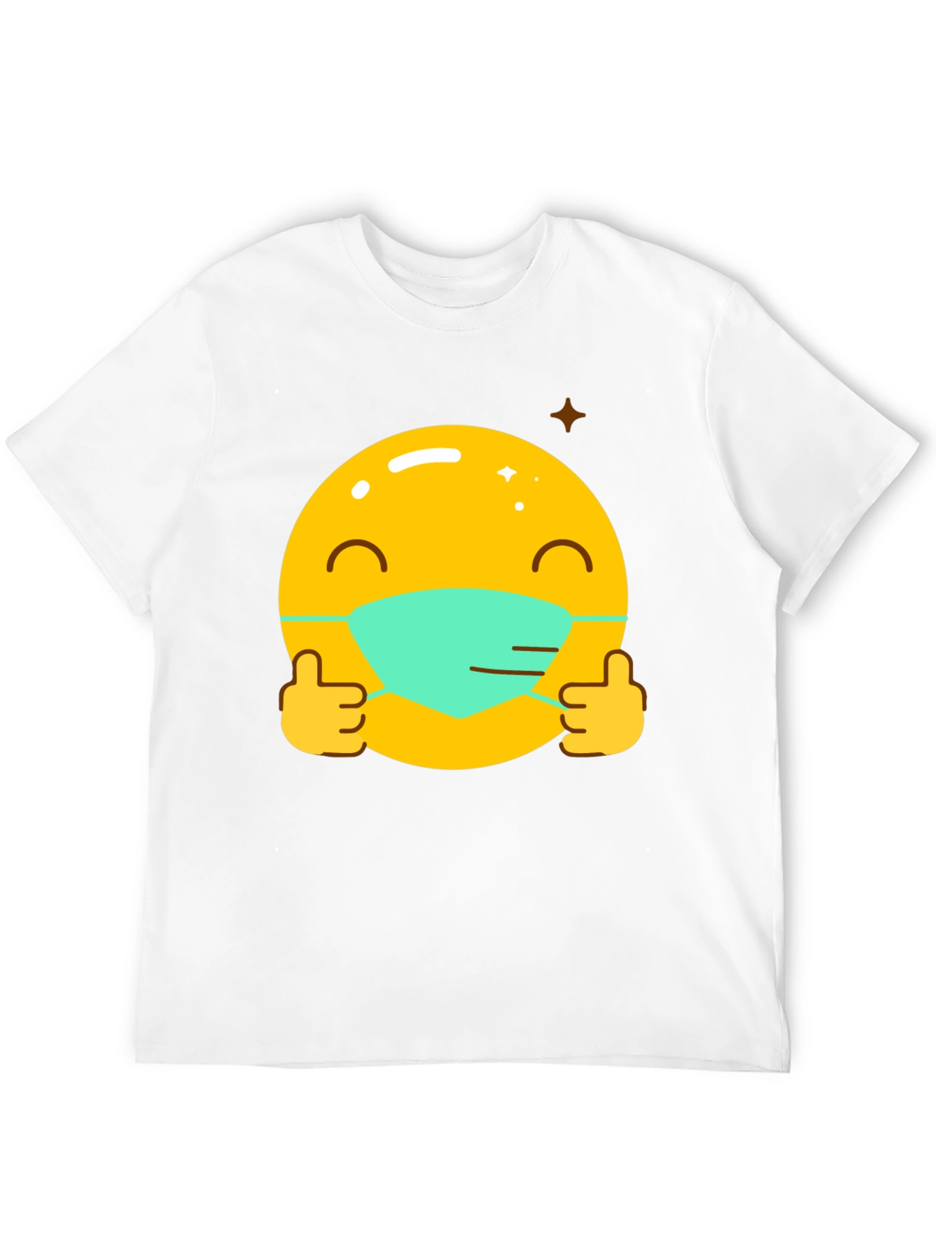 Masked Emoji Graphic Tee - Stay Safe!