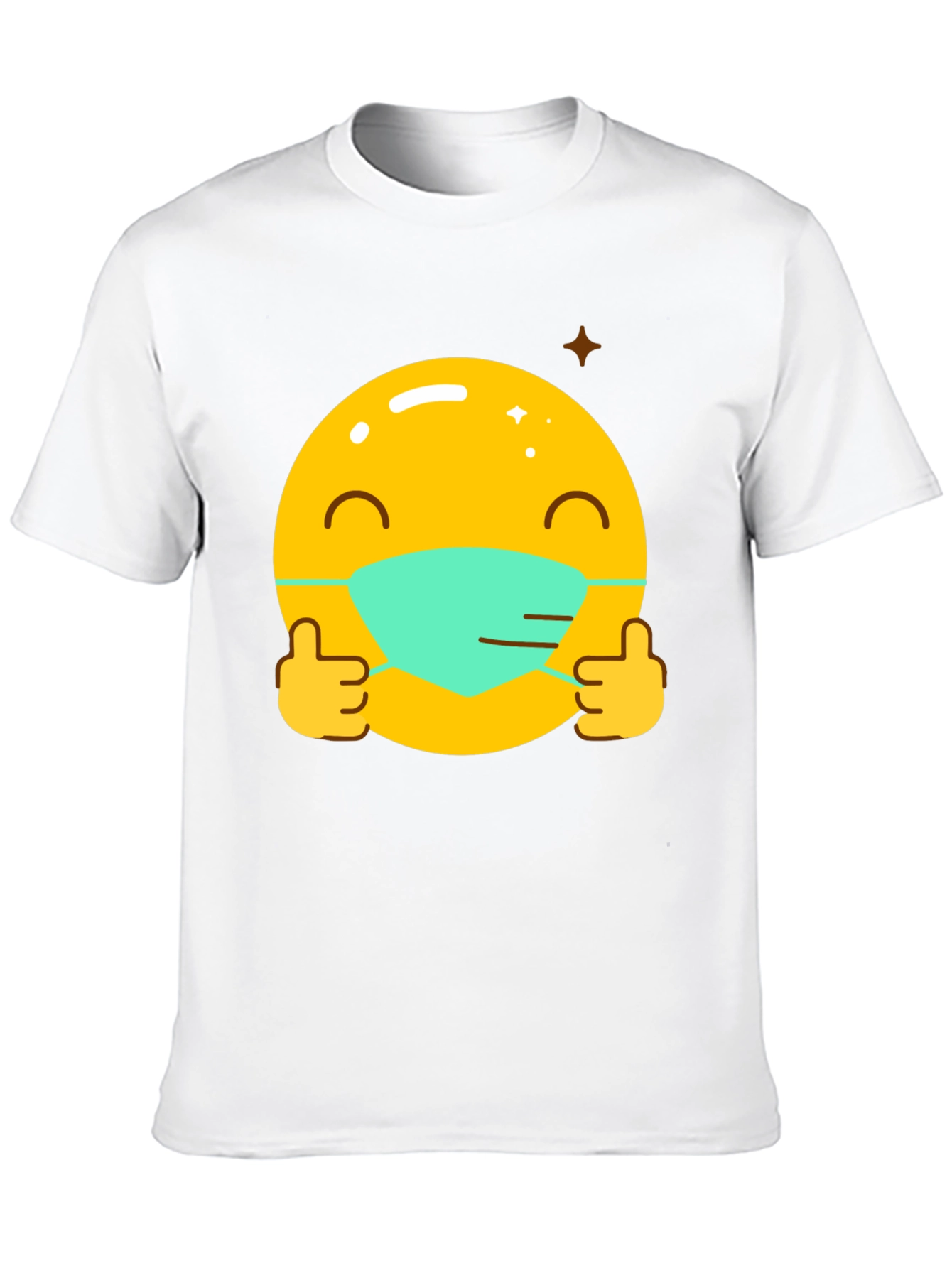 Masked Emoji Graphic Tee - Stay Safe!