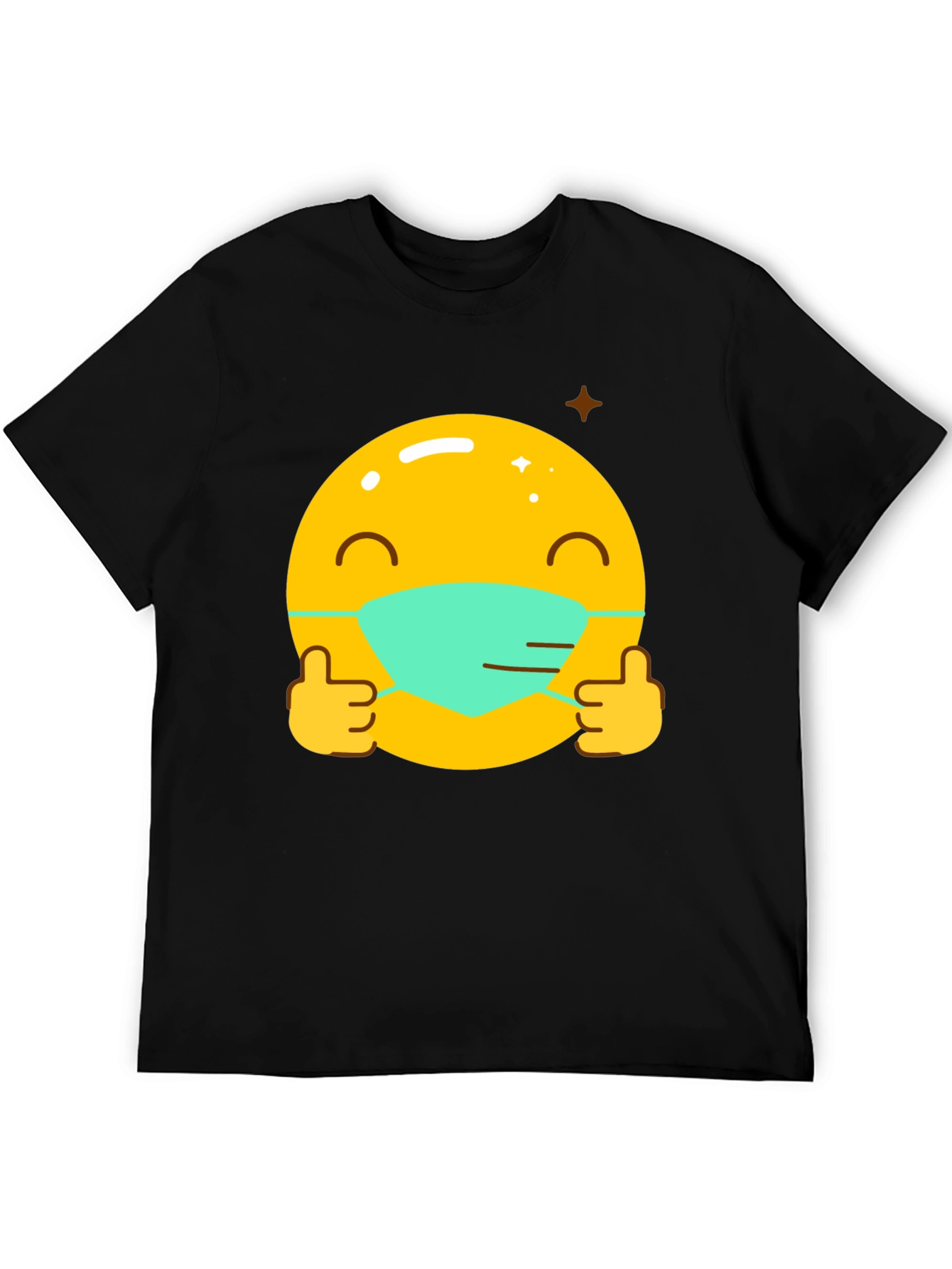 Masked Emoji Graphic Tee - Stay Safe!