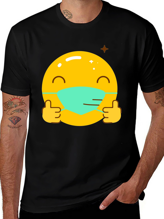 Masked Emoji Graphic Tee - Stay Safe!