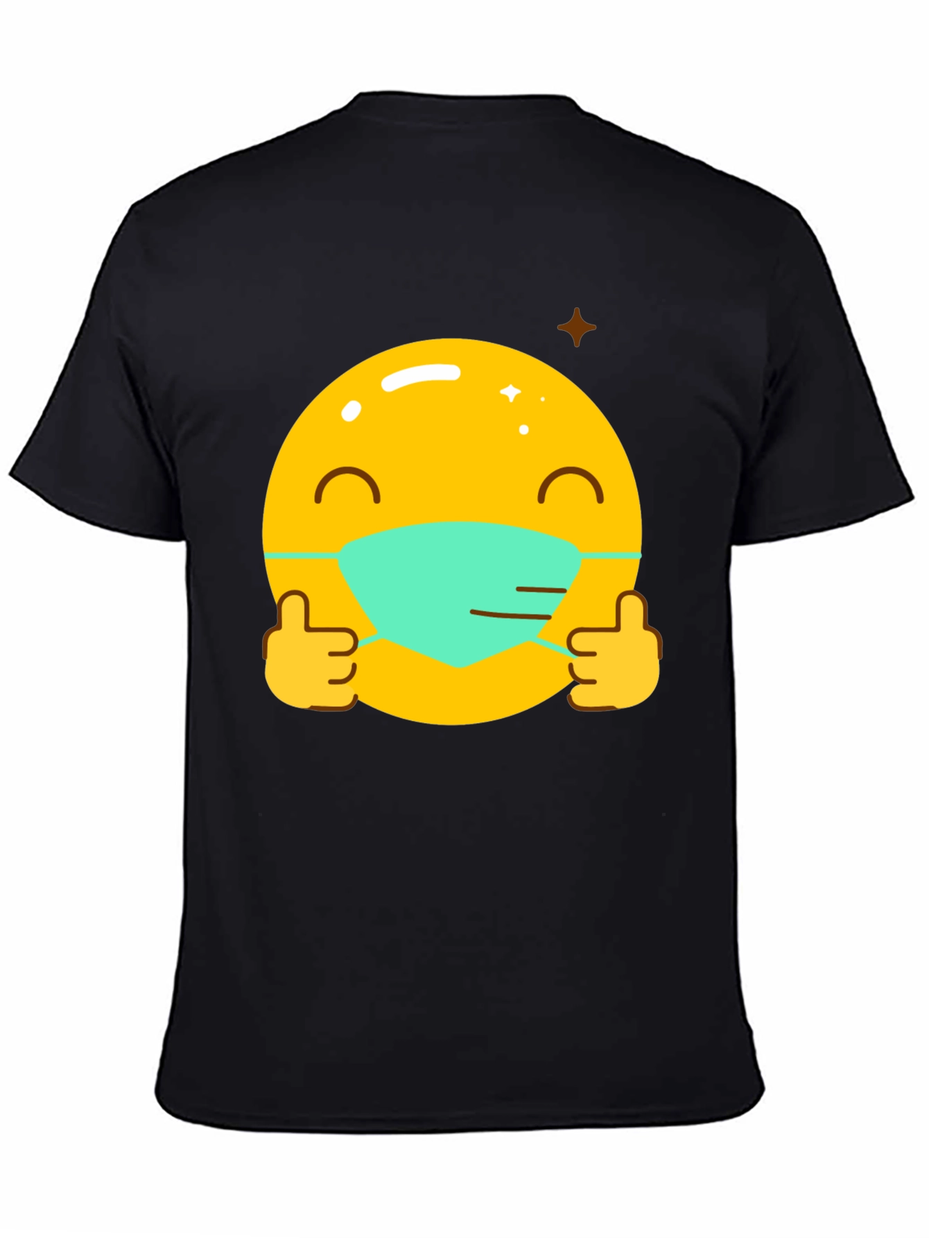Masked Emoji Graphic Tee - Stay Safe!