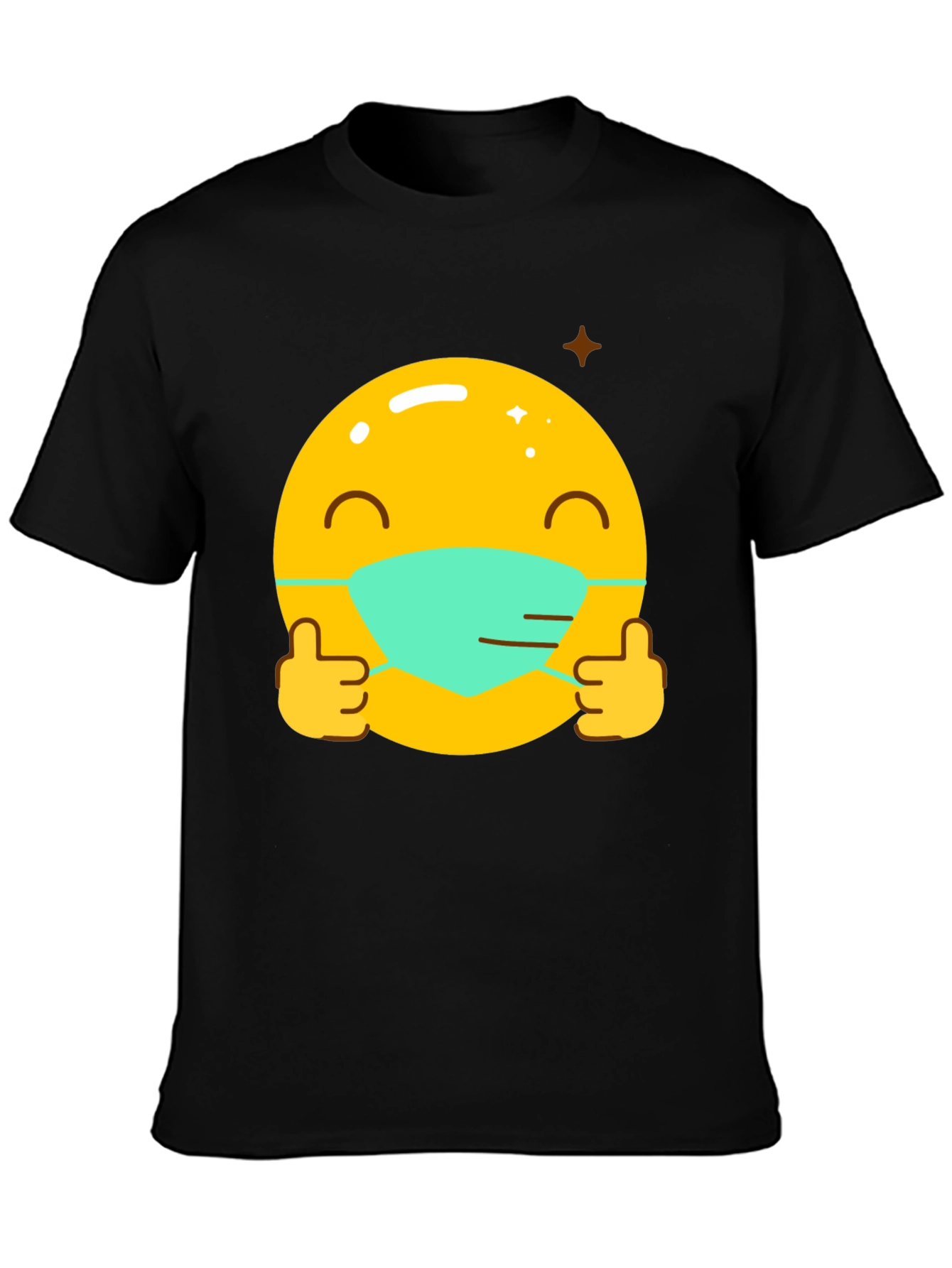 Masked Emoji Graphic Tee - Stay Safe!