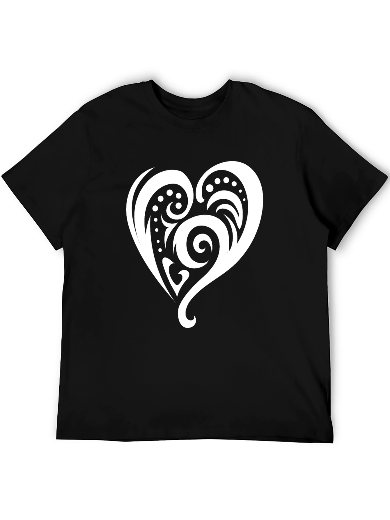 Tribal Heart Graphic Black T-Shirt