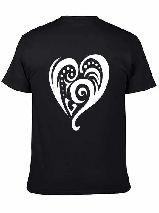 Tribal Heart Graphic Black T-Shirt