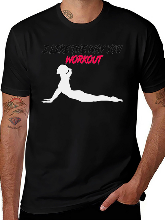 Workout Pose Graphic Tee - Black