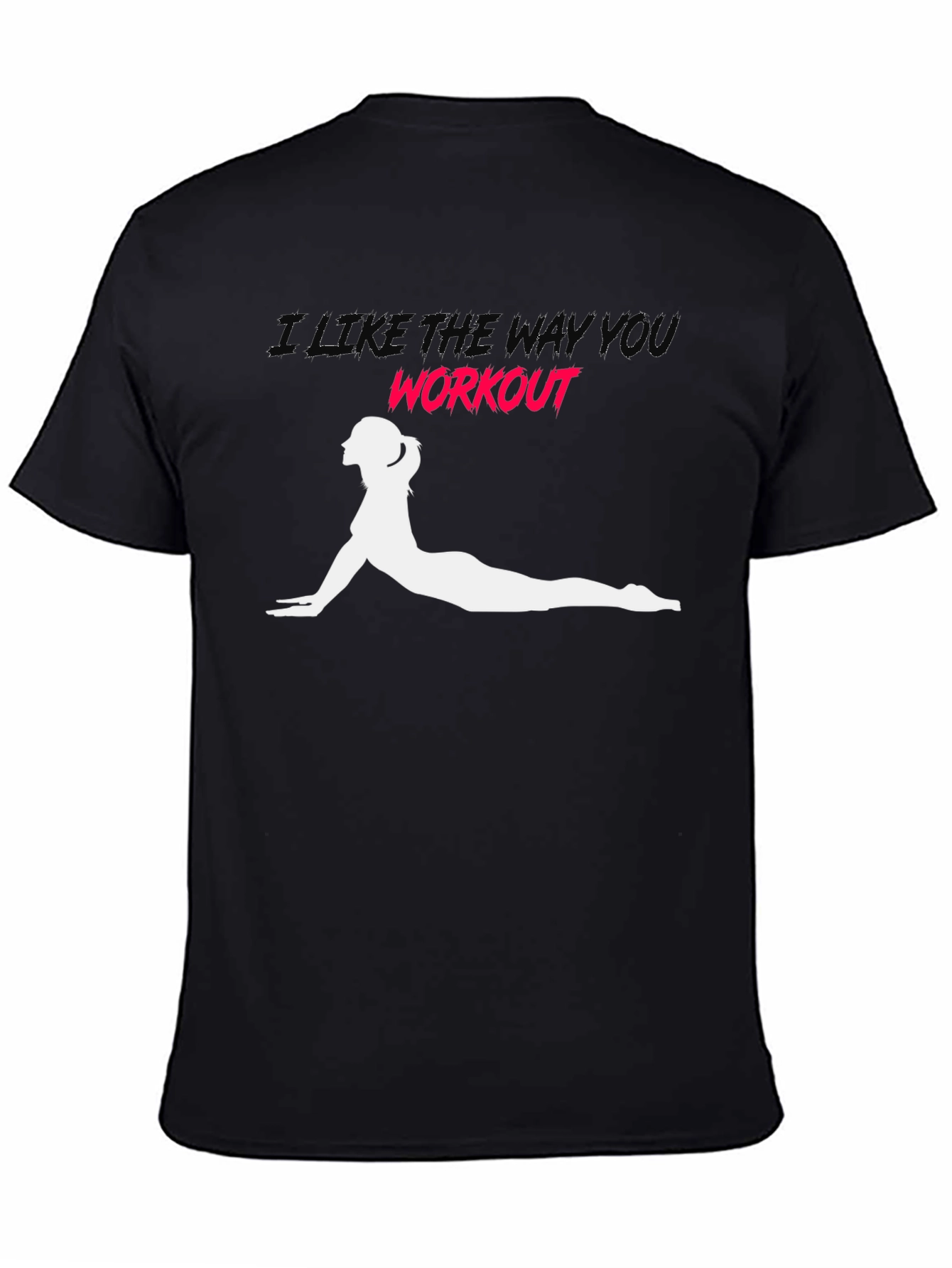 Workout Pose Graphic Tee - Black