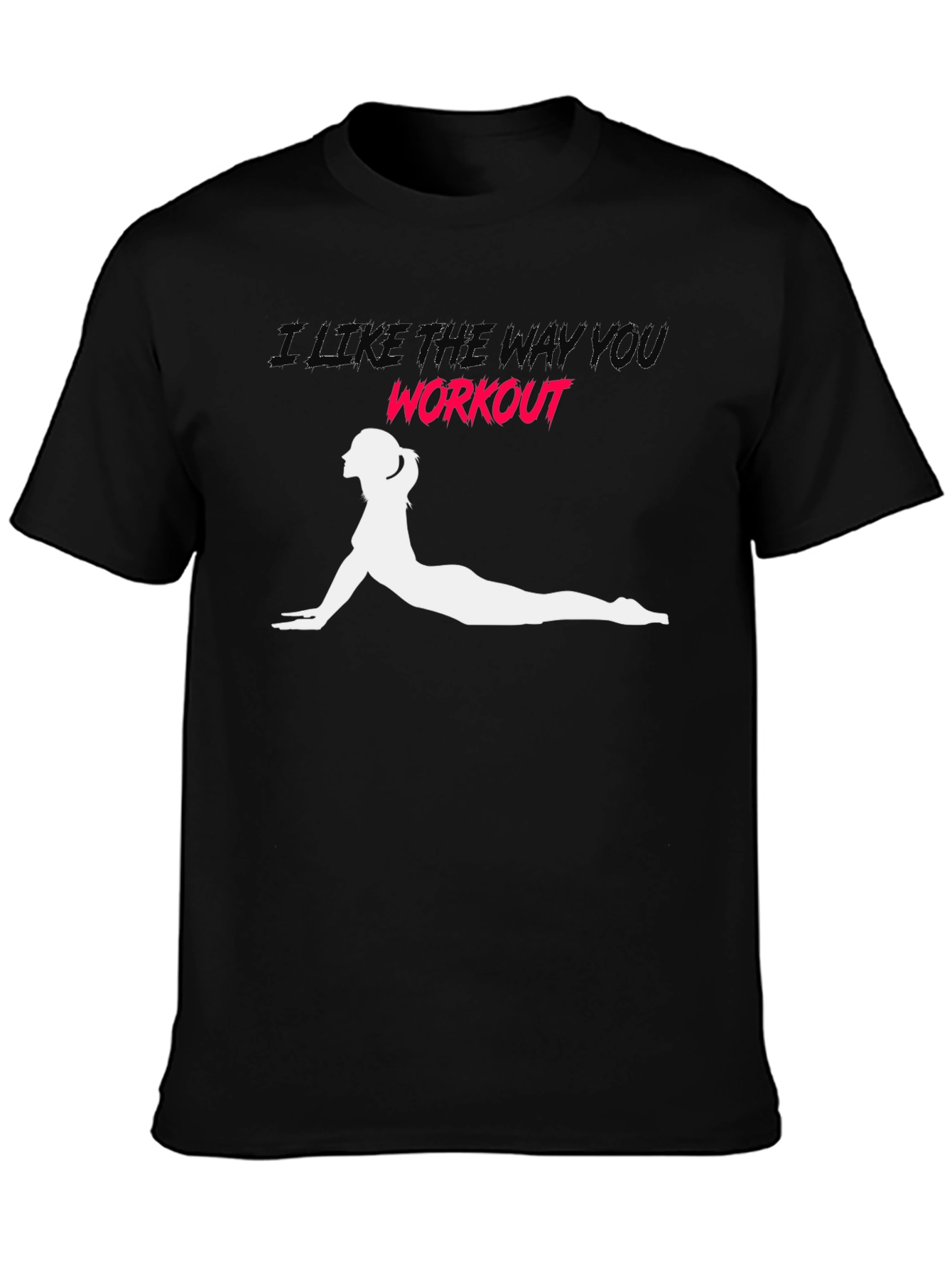 Workout Pose Graphic Tee - Black