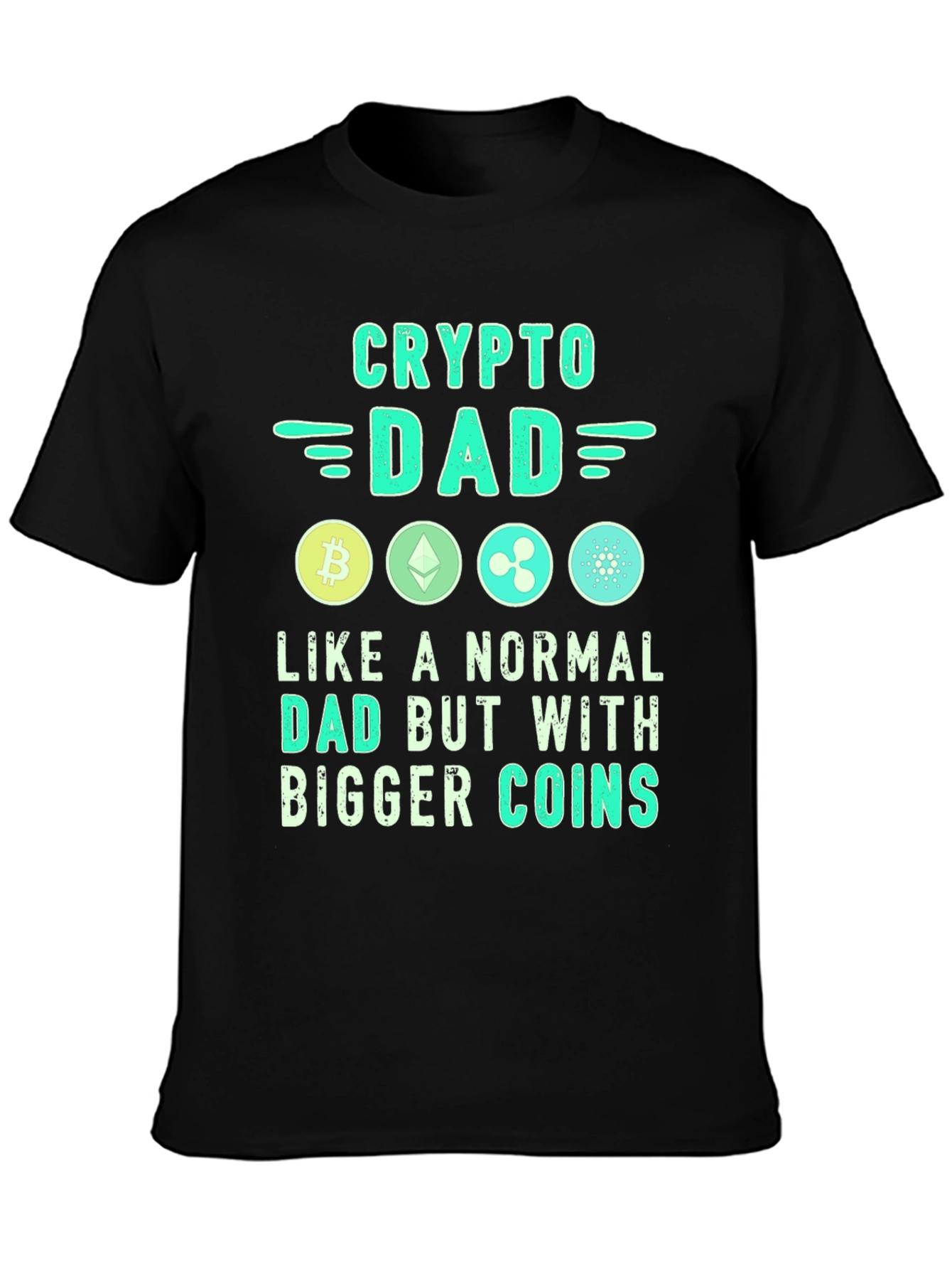 Crypto Dad T-Shirt - Bitcoin Ethereum Ripple Design