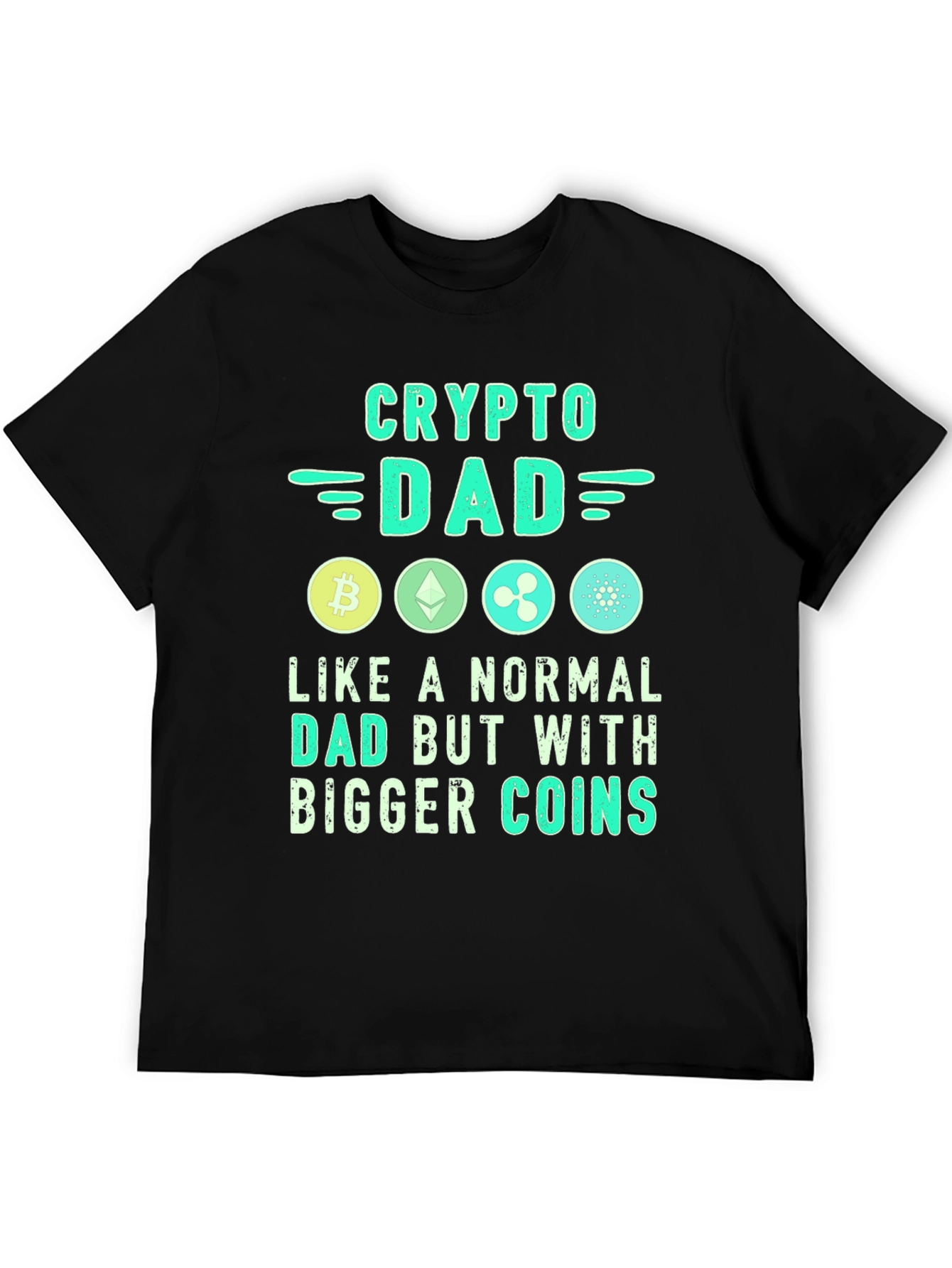 Crypto Dad T-Shirt - Bitcoin Ethereum Ripple Design