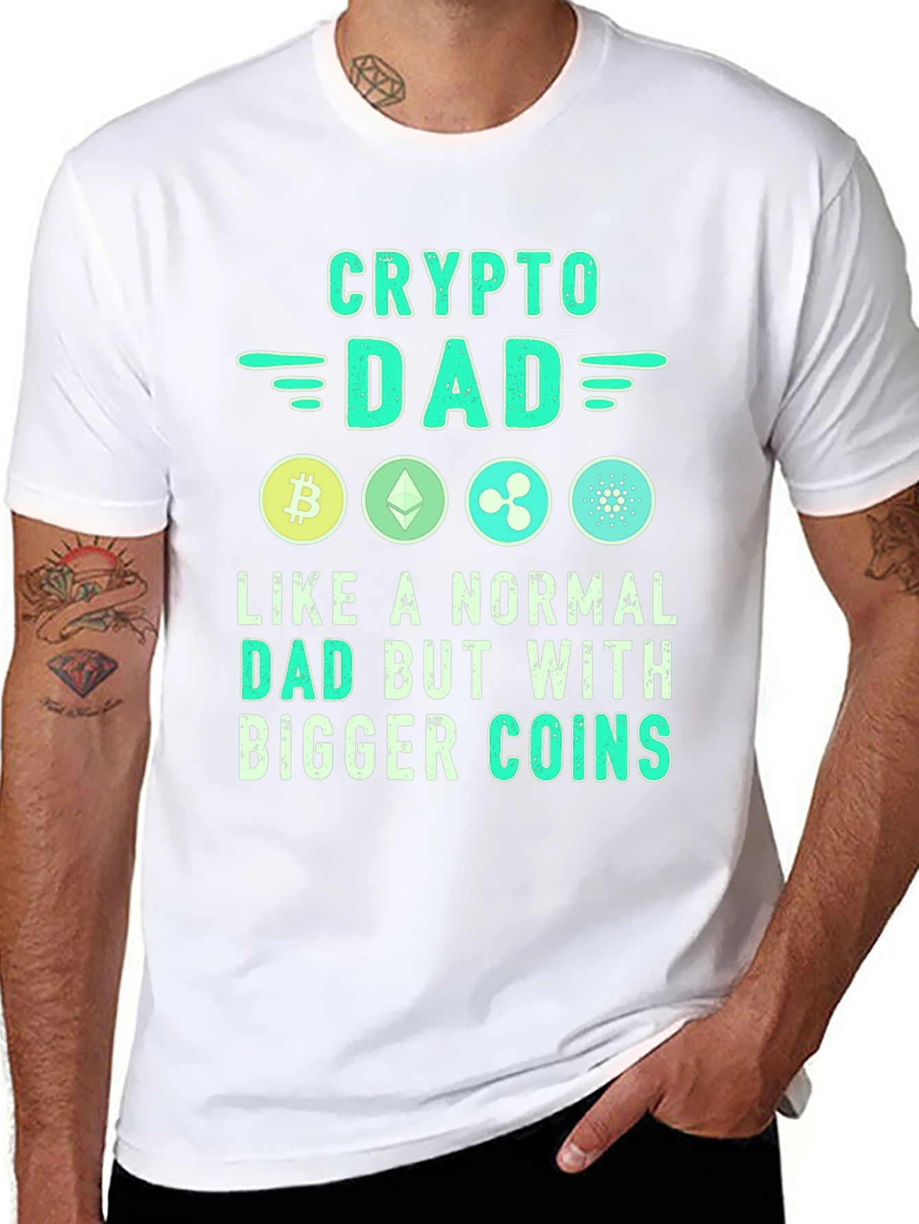Crypto Dad T-Shirt - Bitcoin Ethereum Ripple Design
