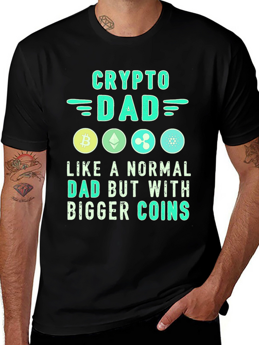 Crypto Dad T-Shirt - Bitcoin Ethereum Ripple Design