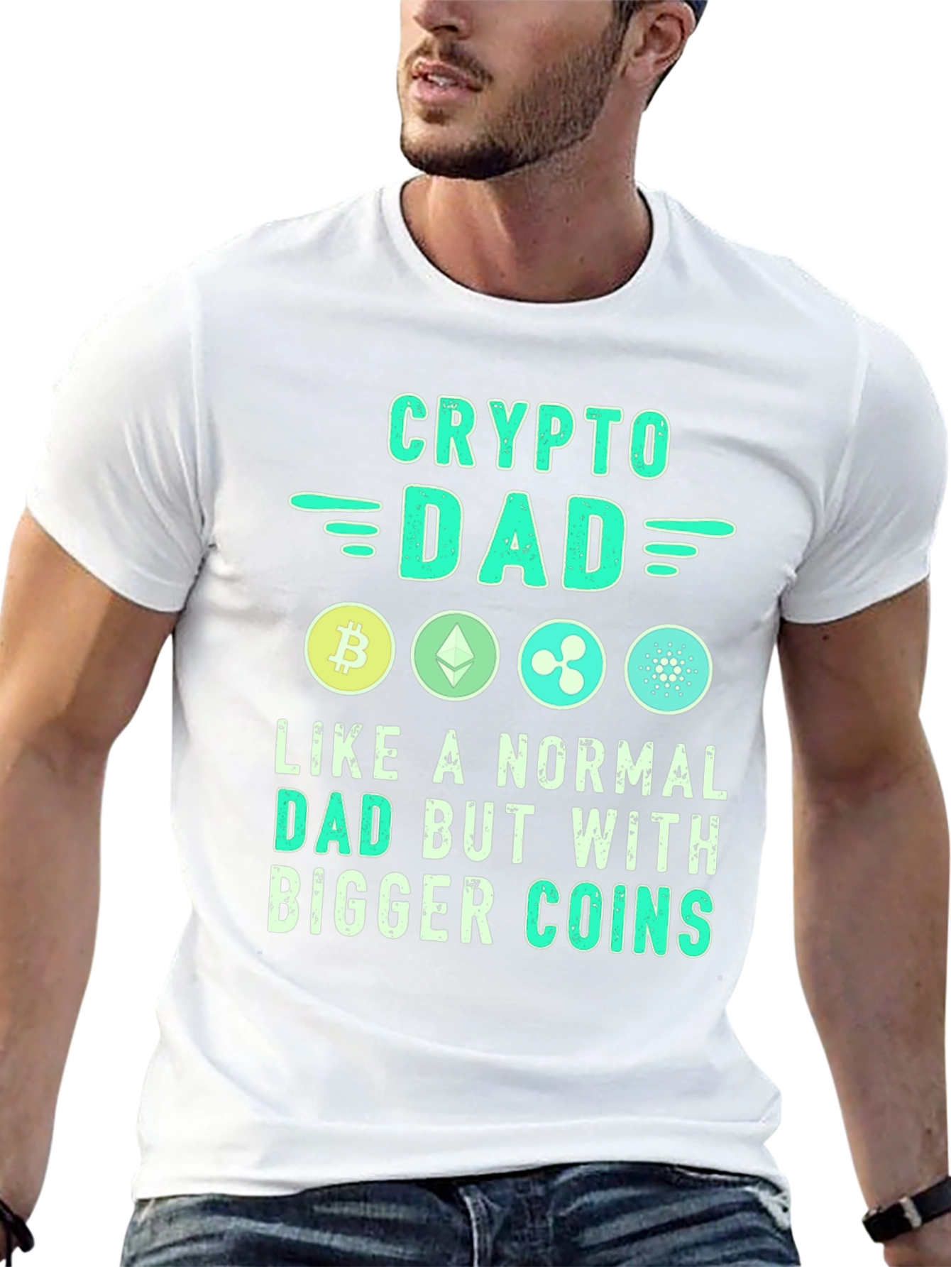 Crypto Dad T-Shirt - Bitcoin Ethereum Ripple Design