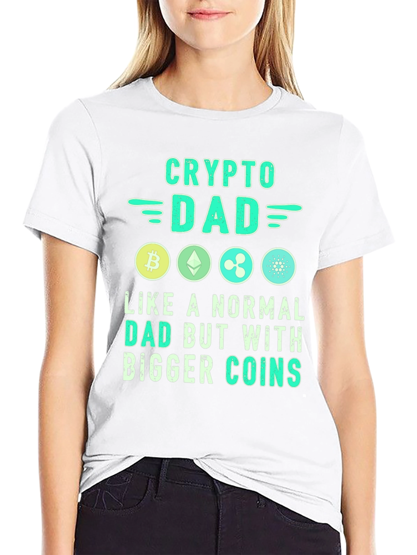 Crypto Dad T-Shirt - Bitcoin Ethereum Ripple Design