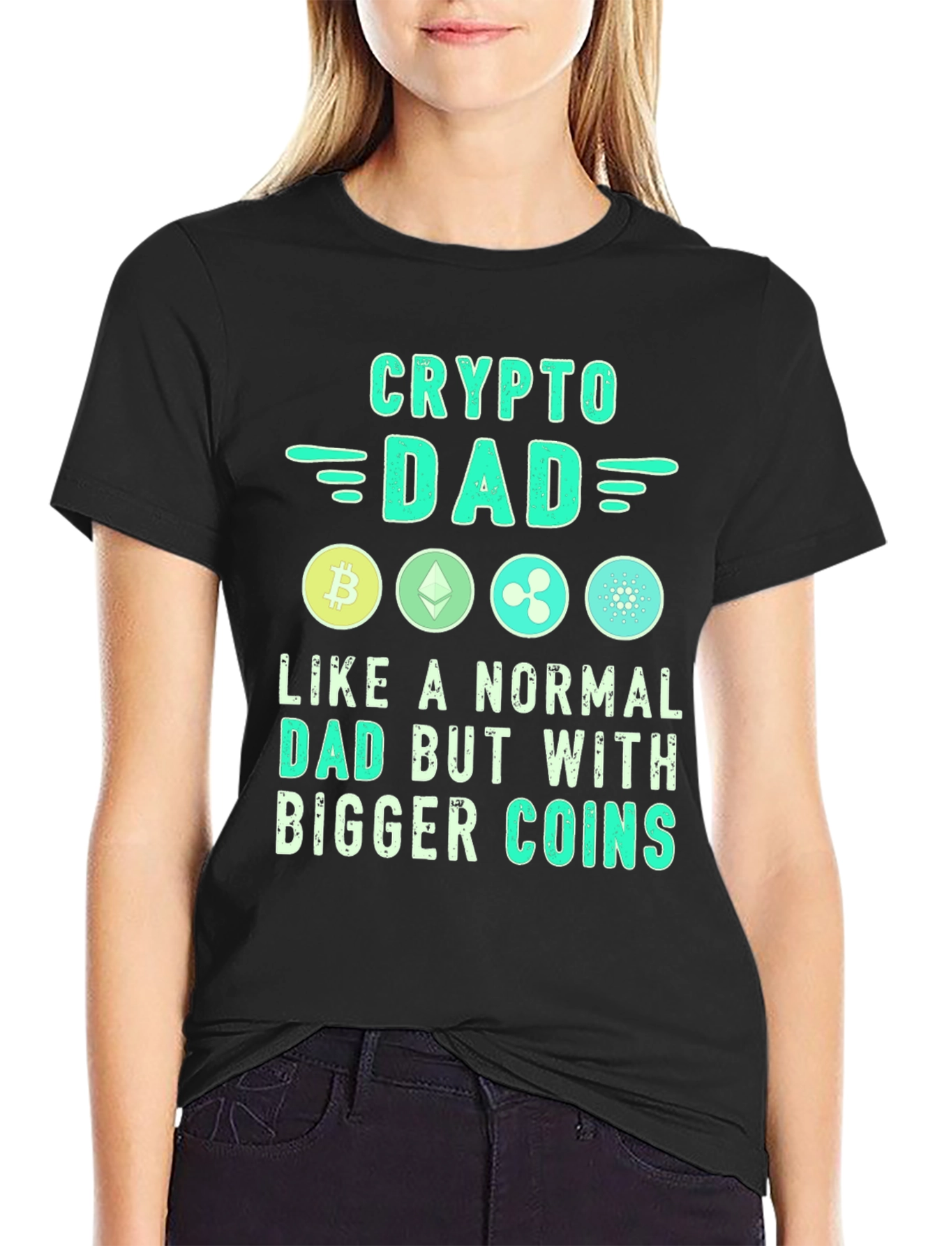 Crypto Dad T-Shirt - Bitcoin Ethereum Ripple Design
