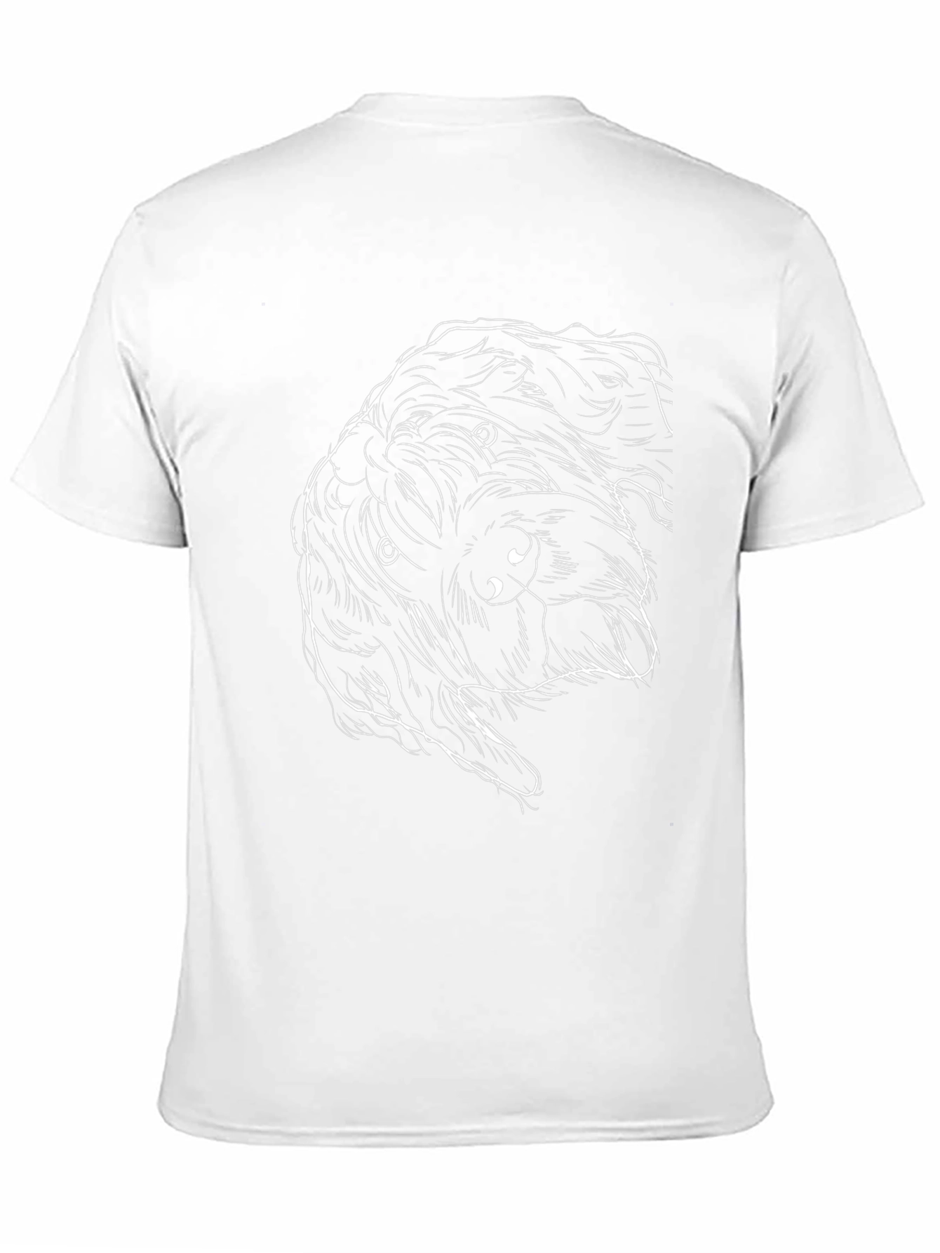 Dog Sketch Graphic Tee - Black Cotton Blend